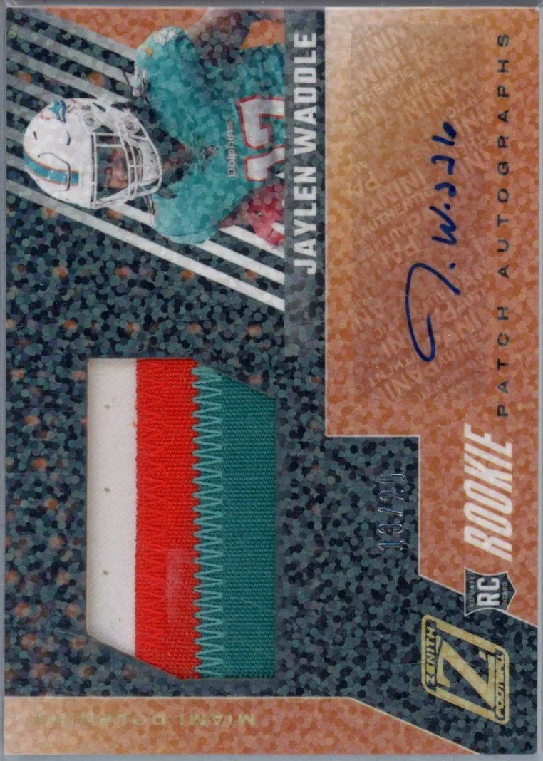 2021 Panini Zenith Rookie Patch Autographs Sparkle - Jaylen Waddle