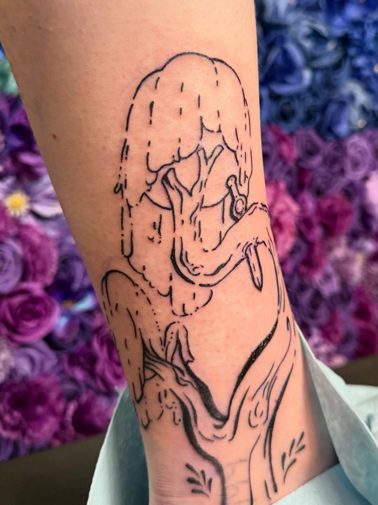 #AdventureTime WIP - color next time! Super pumped about it thus far!💙💜
.
for @izzy.cardinal16 🖤
.
#woodcuttattoo #vintagetattoo #adventuretimetattoo #minneapolistattoo