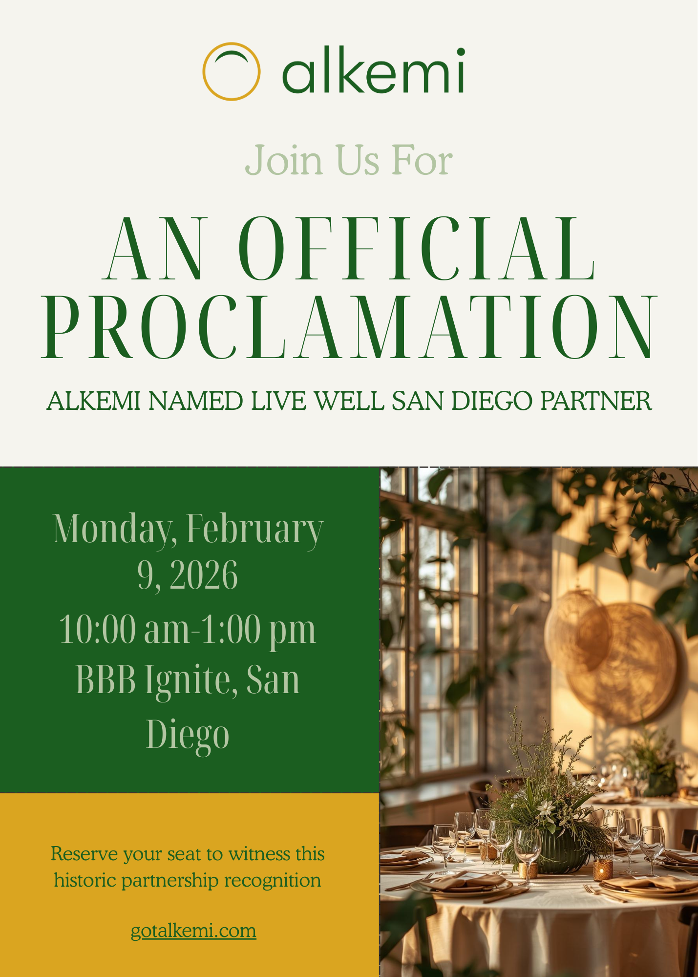 Alkemi Live Well Proclamation Event