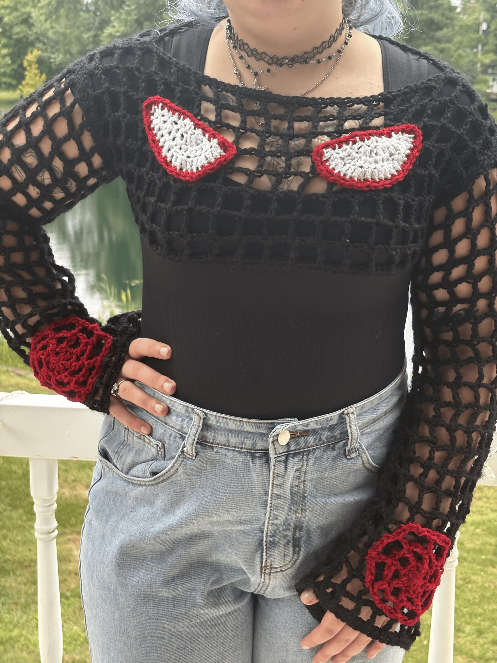 spider man mesh shrug sweater crochet pattern