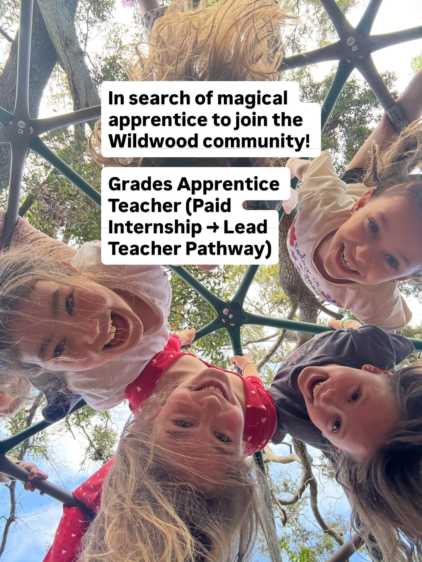 🌱 We&rsquo;re Hiring: Grades Apprentice Teacher (2026&ndash;2027) 🌱

Wildwood Academy is looking for a Grades Apprentice Teacher to join our 6&ndash;10 year old classroom (Grades 2&ndash;5) for the 2026&ndash;2027 school year.

This is a paid appre
