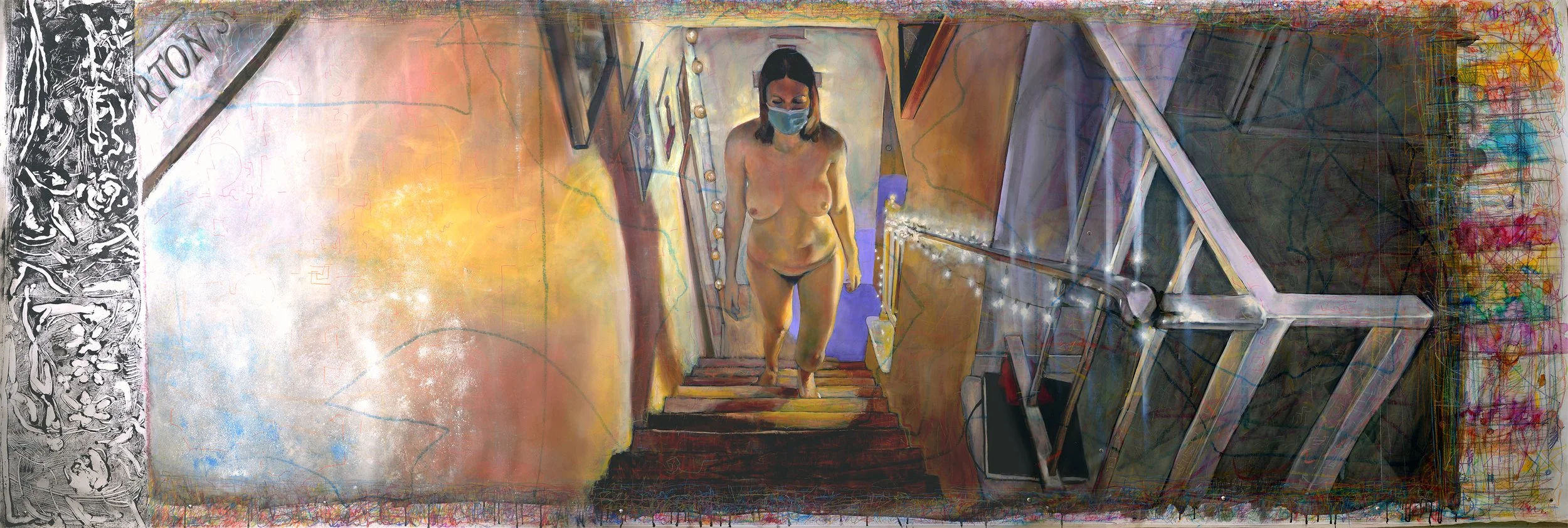 Elle Ascends a Staircase