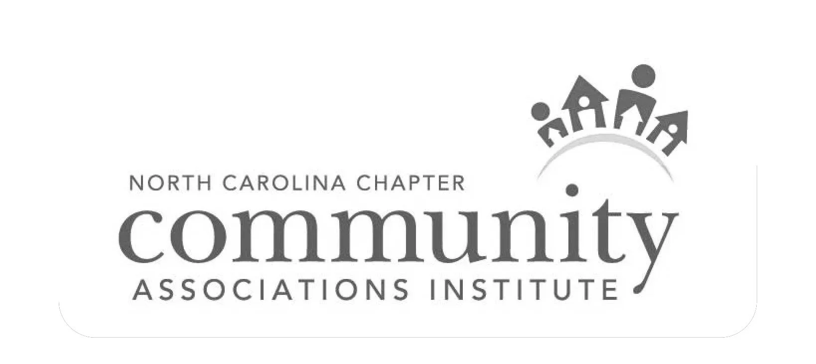 North Carolina Chapter Community Associations Institute logo with stylized human figures and houses.