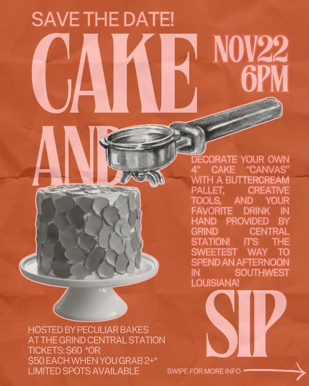 🚨✨ WE&rsquo;VE BEEN KEEPING A HUGE SECRET&hellip; ✨🚨

🎨 Cake + Coffee = Creativity Unleashed!

Mark your calendars and join Peculiar Bakes at The Grind Central Station for our first-ever Cake Canvas &amp; Coffee event on November 22 at 6pm! Decora