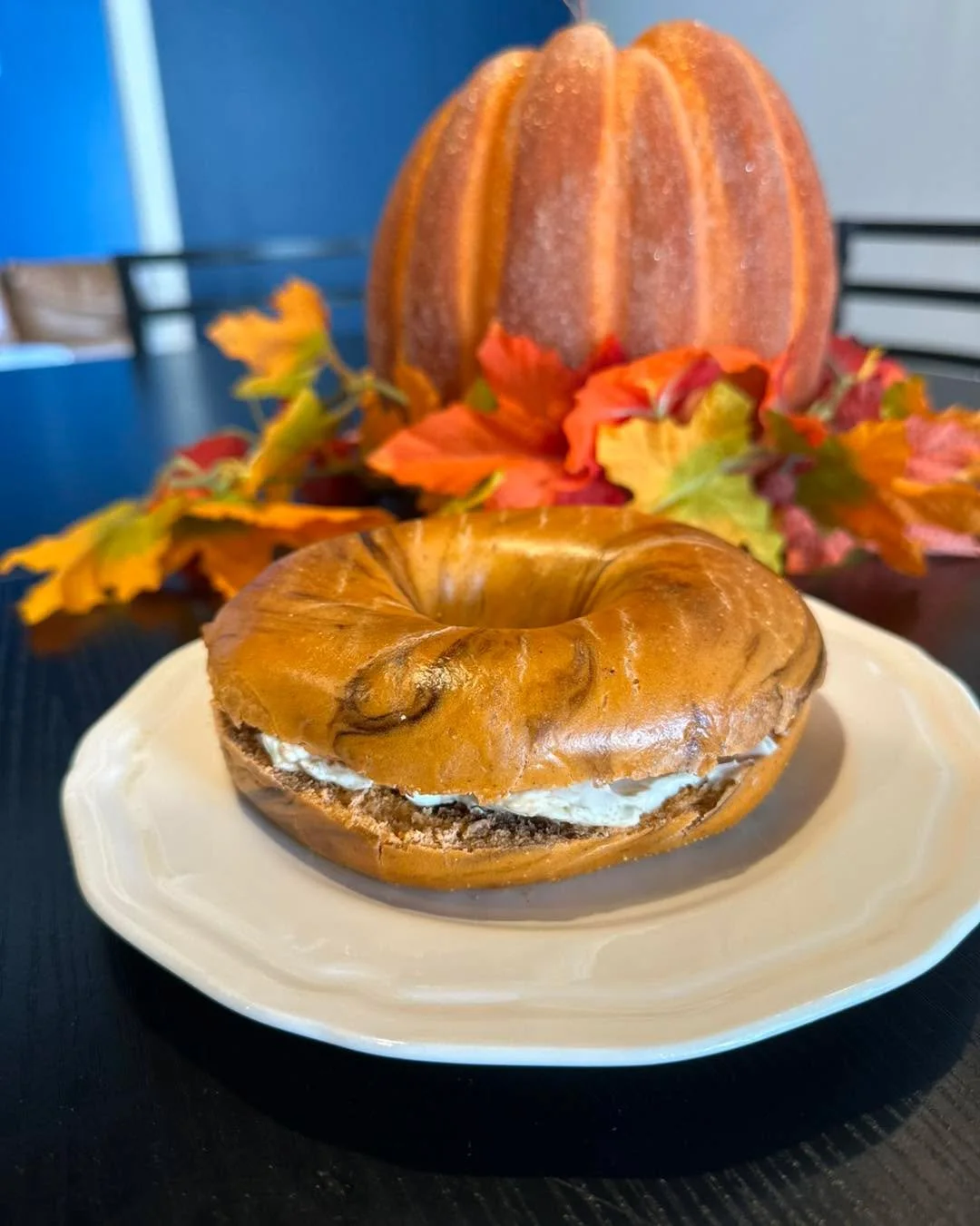 Fall just got an upgrade. Try our new pumpkin bagel today! 🎃🥯🍁