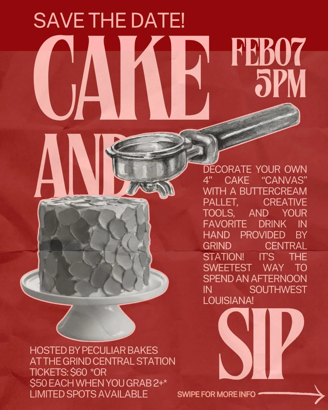 🧁🧁🧁IT&rsquo;S BACK, Y&rsquo;ALL!🧁🧁🧁

🎨 Cake + Coffee = Creativity Unleashed!

Mark your calendars and join Peculiar Bakes at The Grind Central Station for our second Cake &amp; Sip event on February 7 at 5pm! Decorate your own personal cake wh