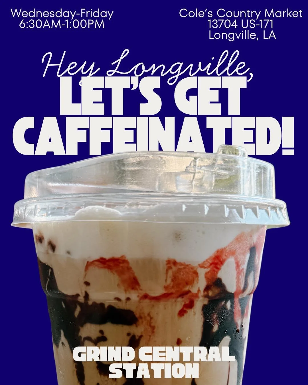 Longville/Ragley area, we heard you were in need of caffeine! ☕🚨

We&rsquo;re bringing the coffee trailer to Longville!

Starting next week you can find us set up at Cole&rsquo;s Country Market on Wednesday, Thursday, and Friday.

📍 13704 US-171, L