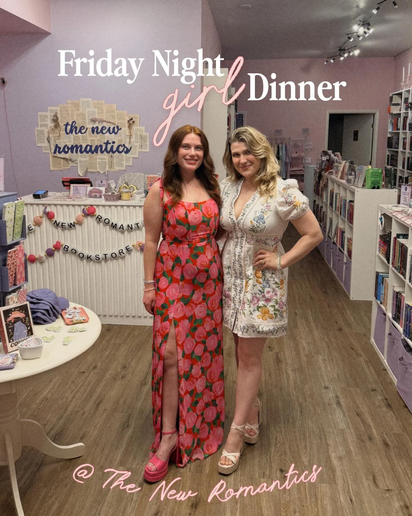 our first ever FRIDAY NIGHT 💞girl💞 DINNER

The biggest hugs to @thenewromanticsbooks for letting us take over the store for the evening to hang out with all of our Gilmore obsessed girlies!!! We had gift bags (shout out to our lovely event sponsor 