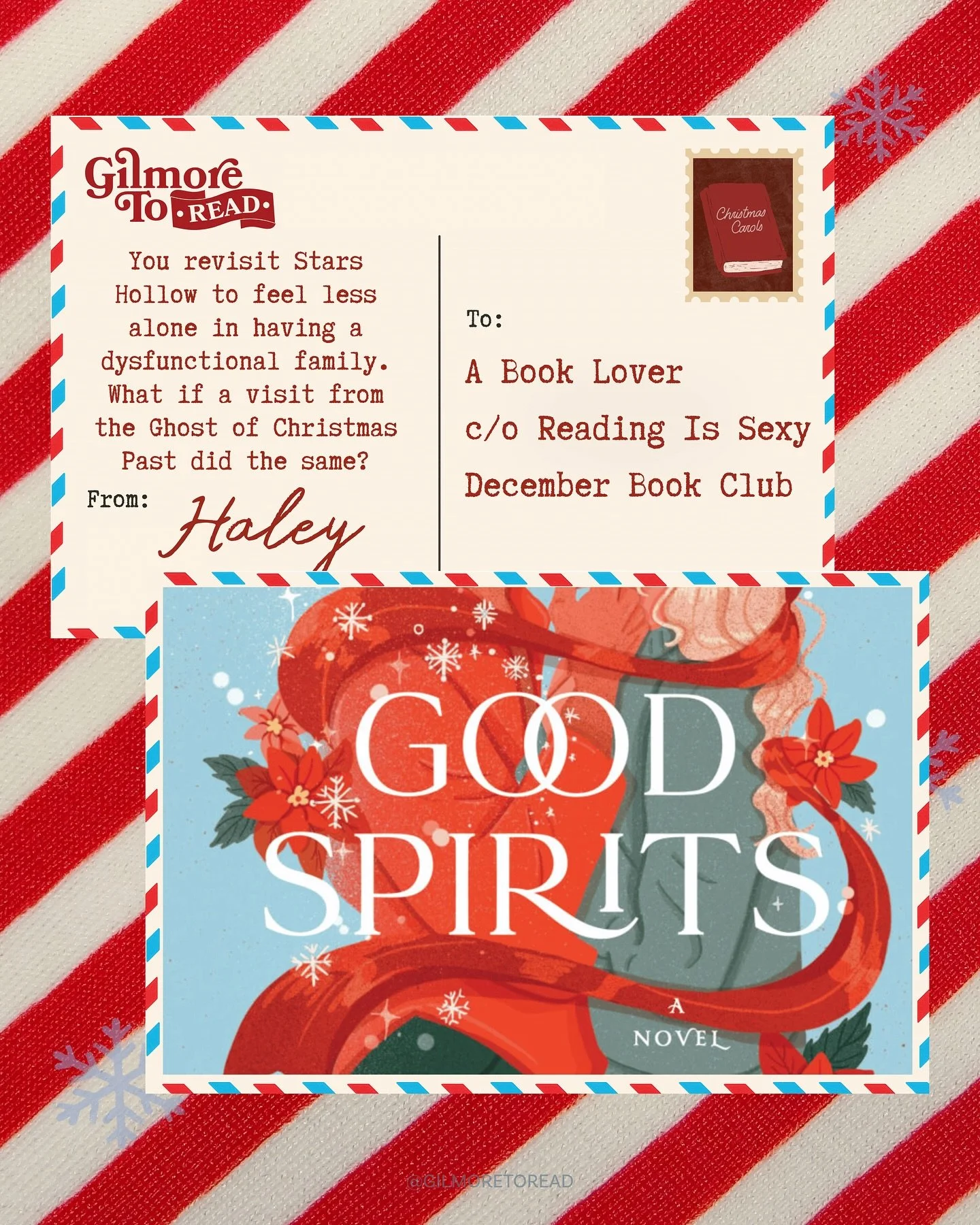 Gilmore To Read in December &hearts;️✨

Good Spirits by @authorbkborison might be a book you&rsquo;ve already read since it&rsquo;s spent weeks on the New York Times best seller list, but come join us as we chat all about Harriet, Nolan, and the wond