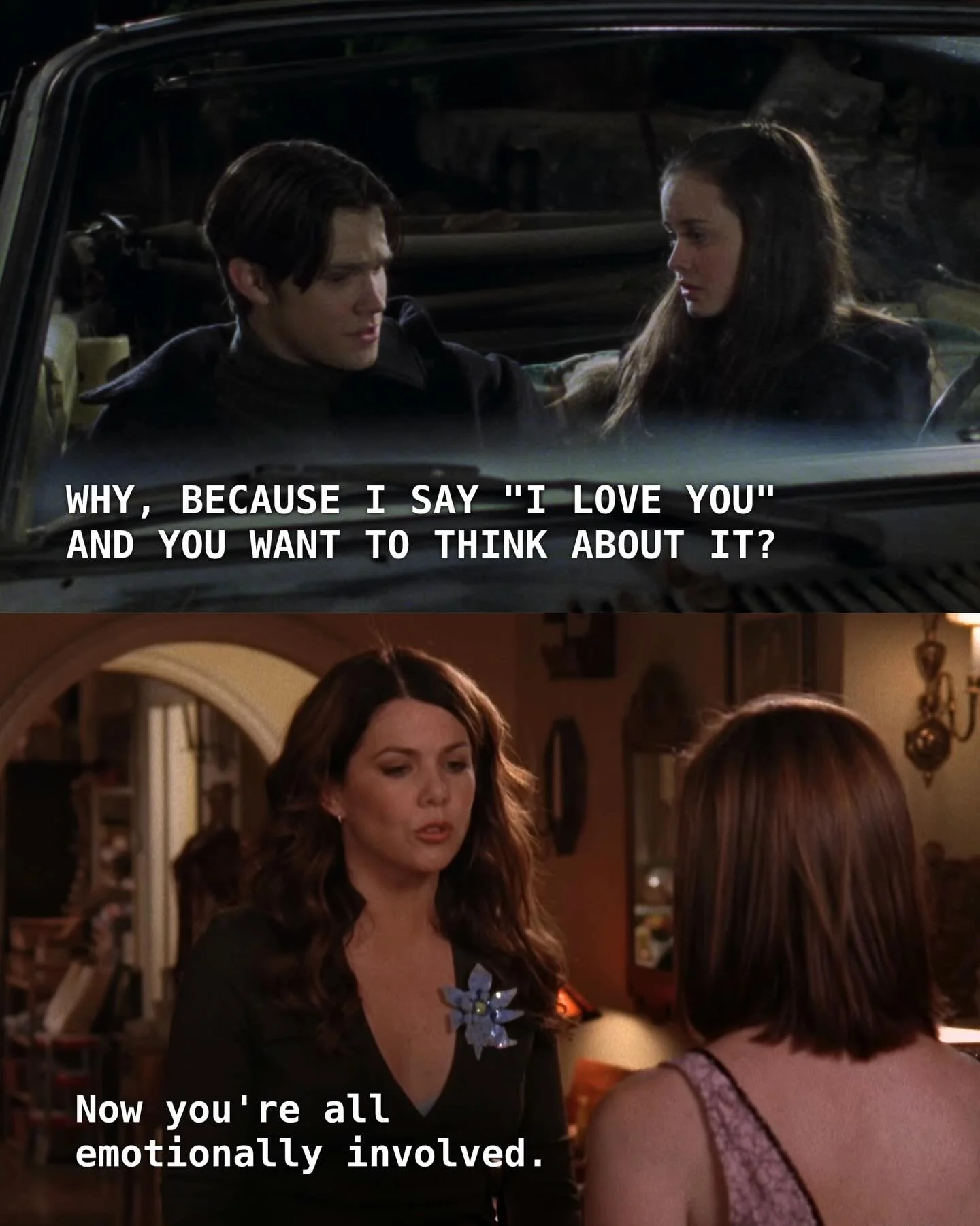 Did you catch this?

Dean&rsquo;s criticism of Rory&rsquo;s decision-making skills when he first says he loves her in Season 1 comes back around in the Season 4 finale when Rory throws it in Lorelai&rsquo;s face.

Should Rory have discussed it with h