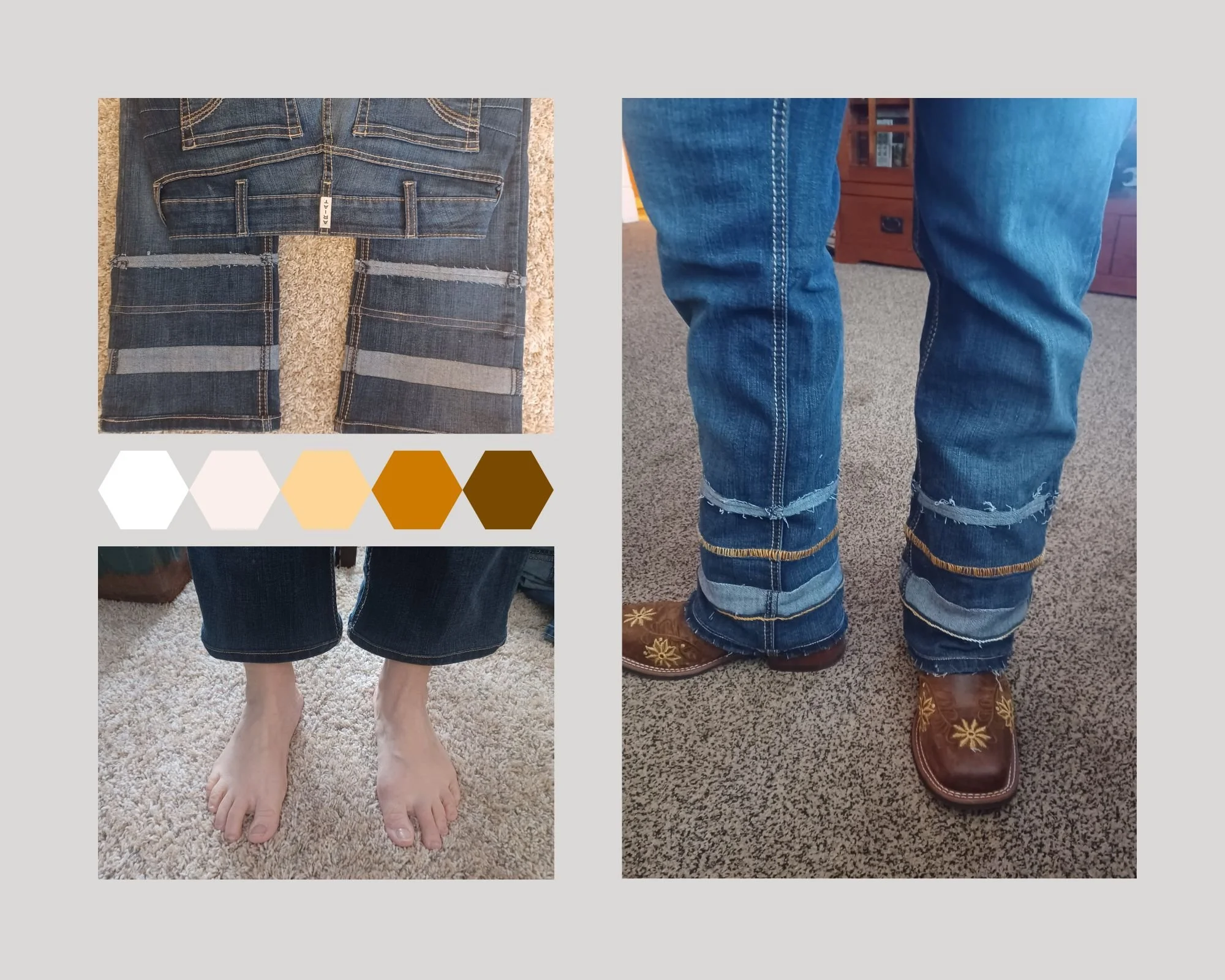 Jeans lengthening style inspired by Pinterest