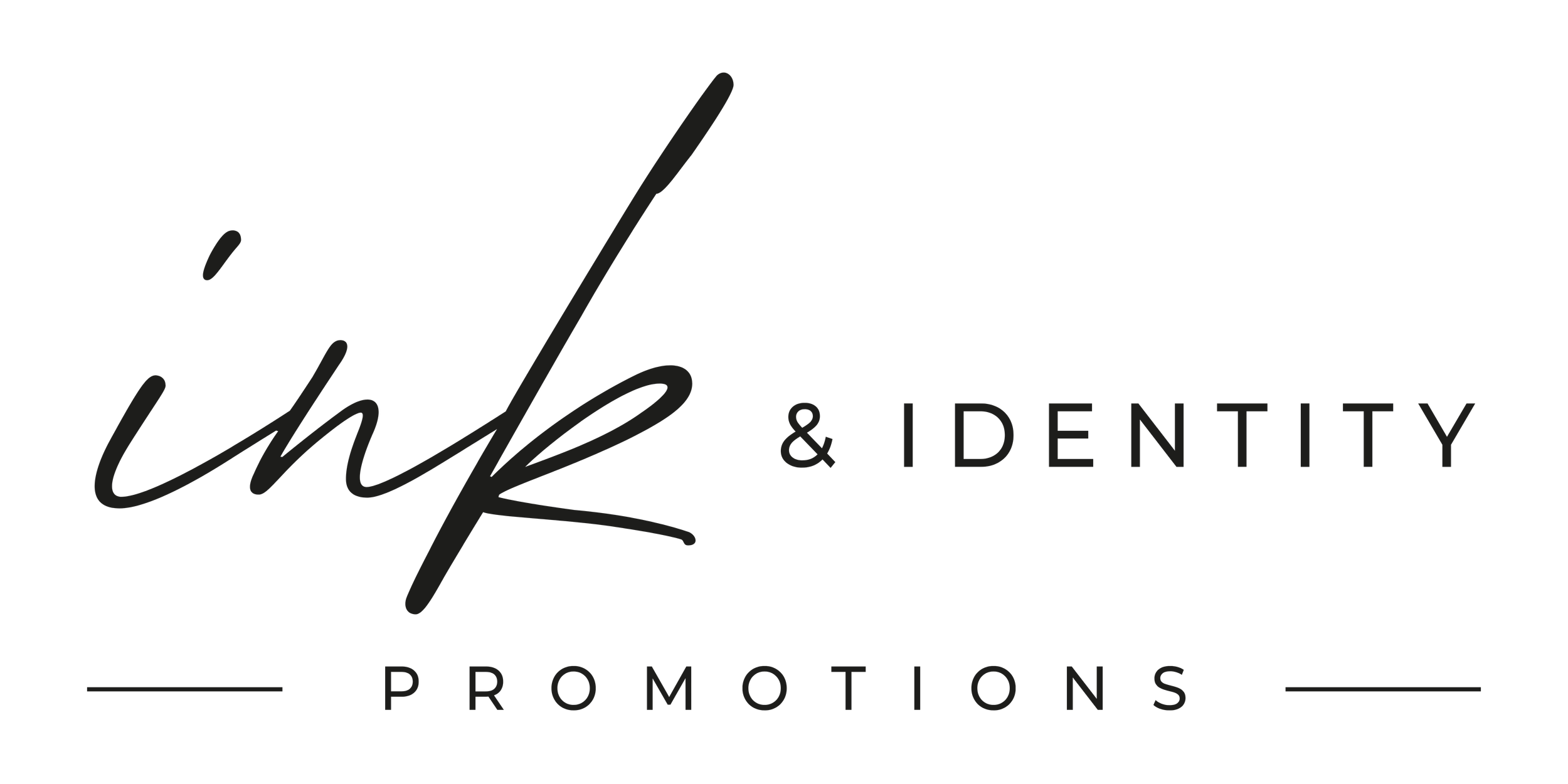 The logo reads 'The Ink & Identity Promotions' with a black background.