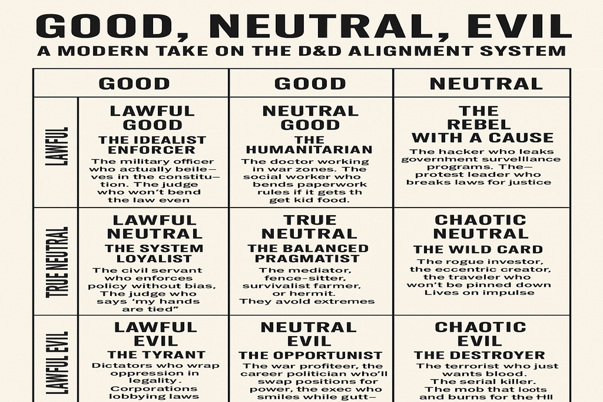 Where Do You Fall? Modern Archetypes of Good, Neutral, and Evil