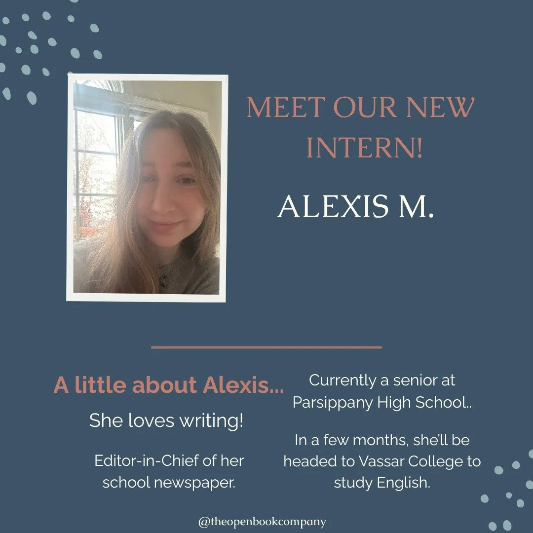 Welcoming Alexis to The Open Book family! 

In the short time since she started, Alexis has already gotten into some editing, learned the ins and outs of submitting for copyrights, participated in Writing Circles + Open Book Community events and more
