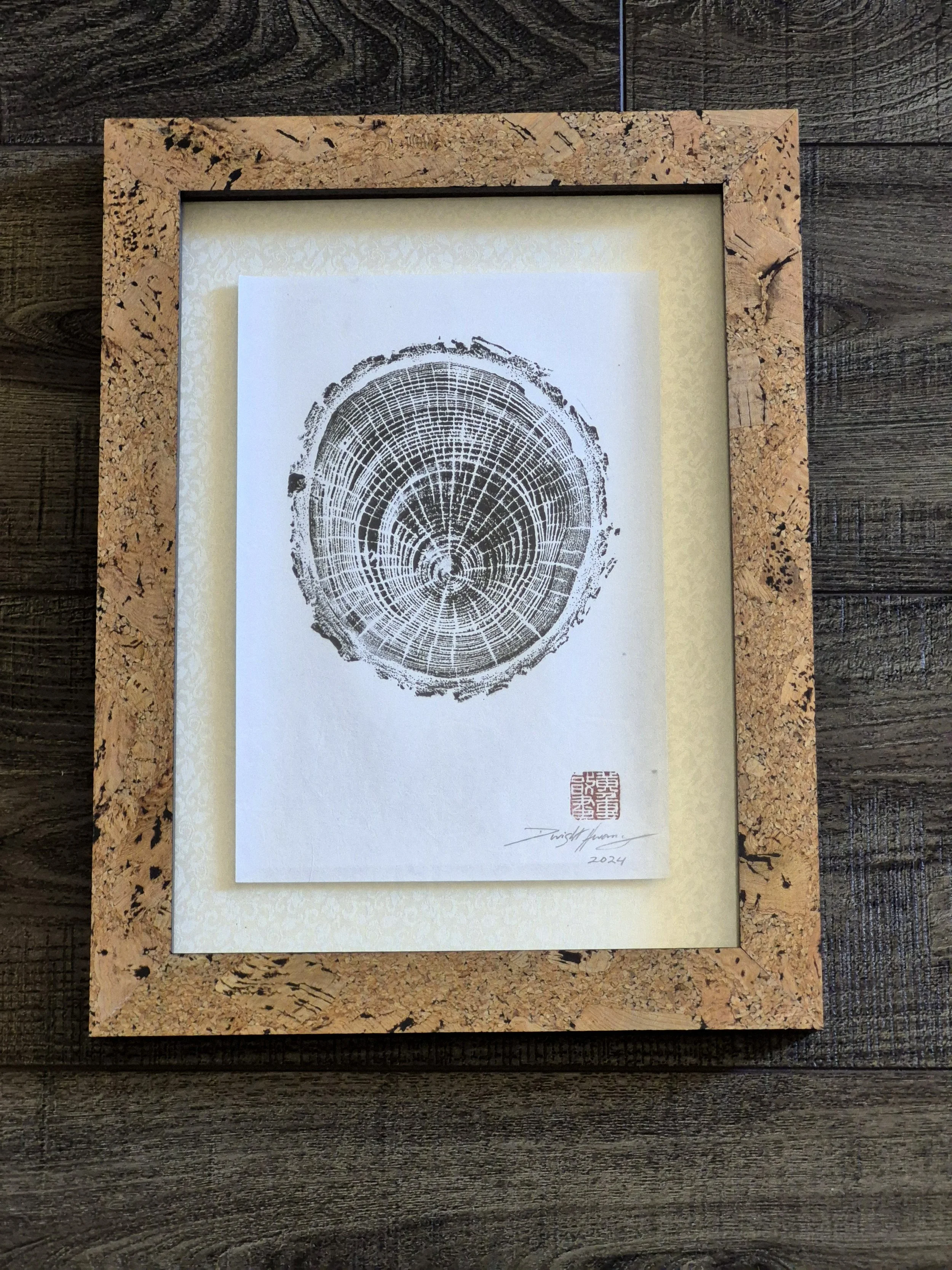 Tree Round 10.5x14" - 2026 (FRAMED w/ Natural Cork Shadowbox)