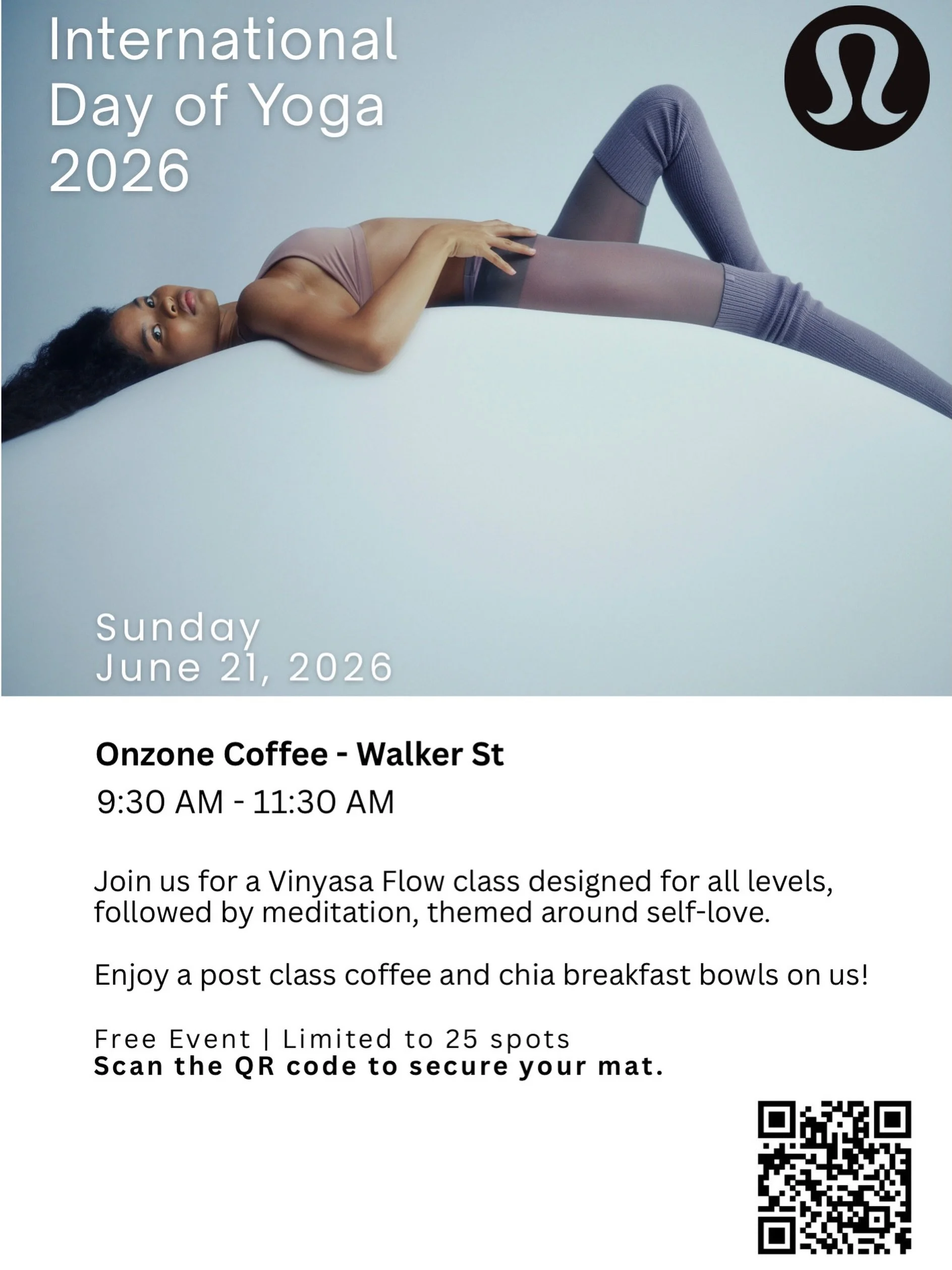 I'm honoured to be guiding this celebration of International Day of Yoga 2026 - powered by @lululemonausnz on Sunday 21st June 🩵

Join me for this free community event where we'll connect, move, and nourish with yoga and meditation with coffee and c