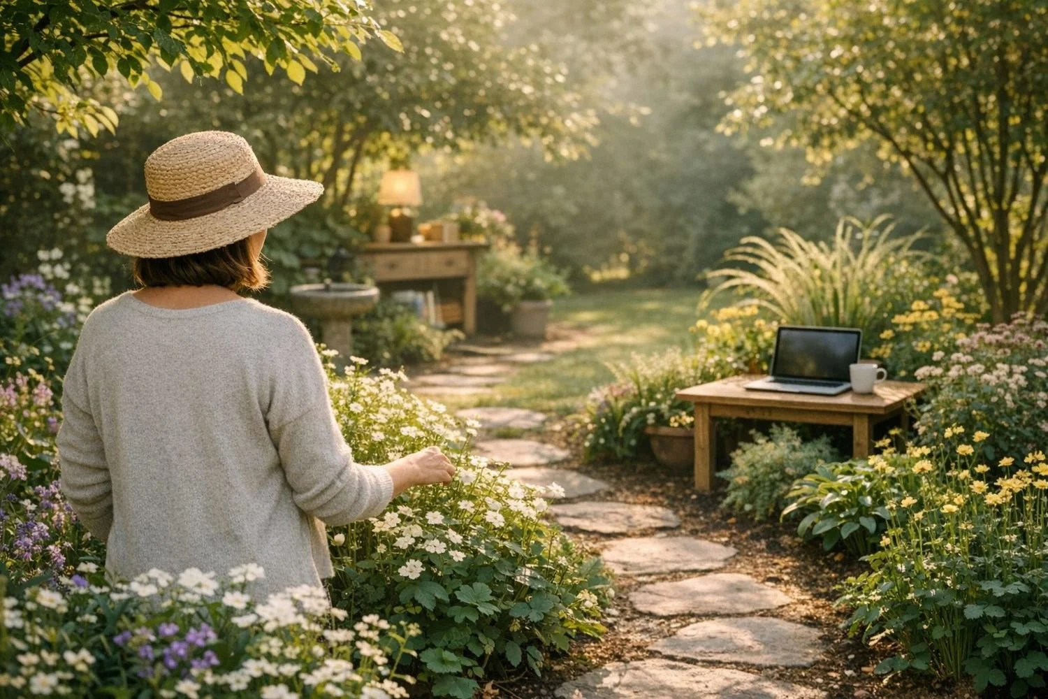 Hands gently holding a small growing plant, representing how repeated actions nurture new beliefs until they take root in the body and the world.