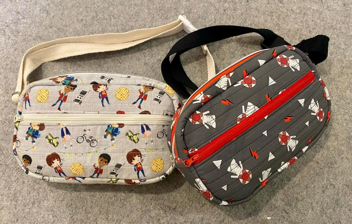 New Stranger Things inspired Fanny Packs just added to my shop. 
#spoonflower #strangerthings #handmade #fannypack #strangerthingsbag
