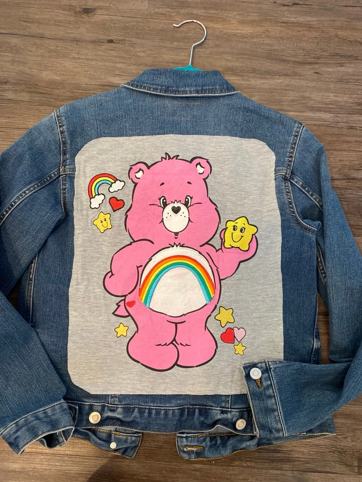 Upcycled Care Bears Jean Jacket