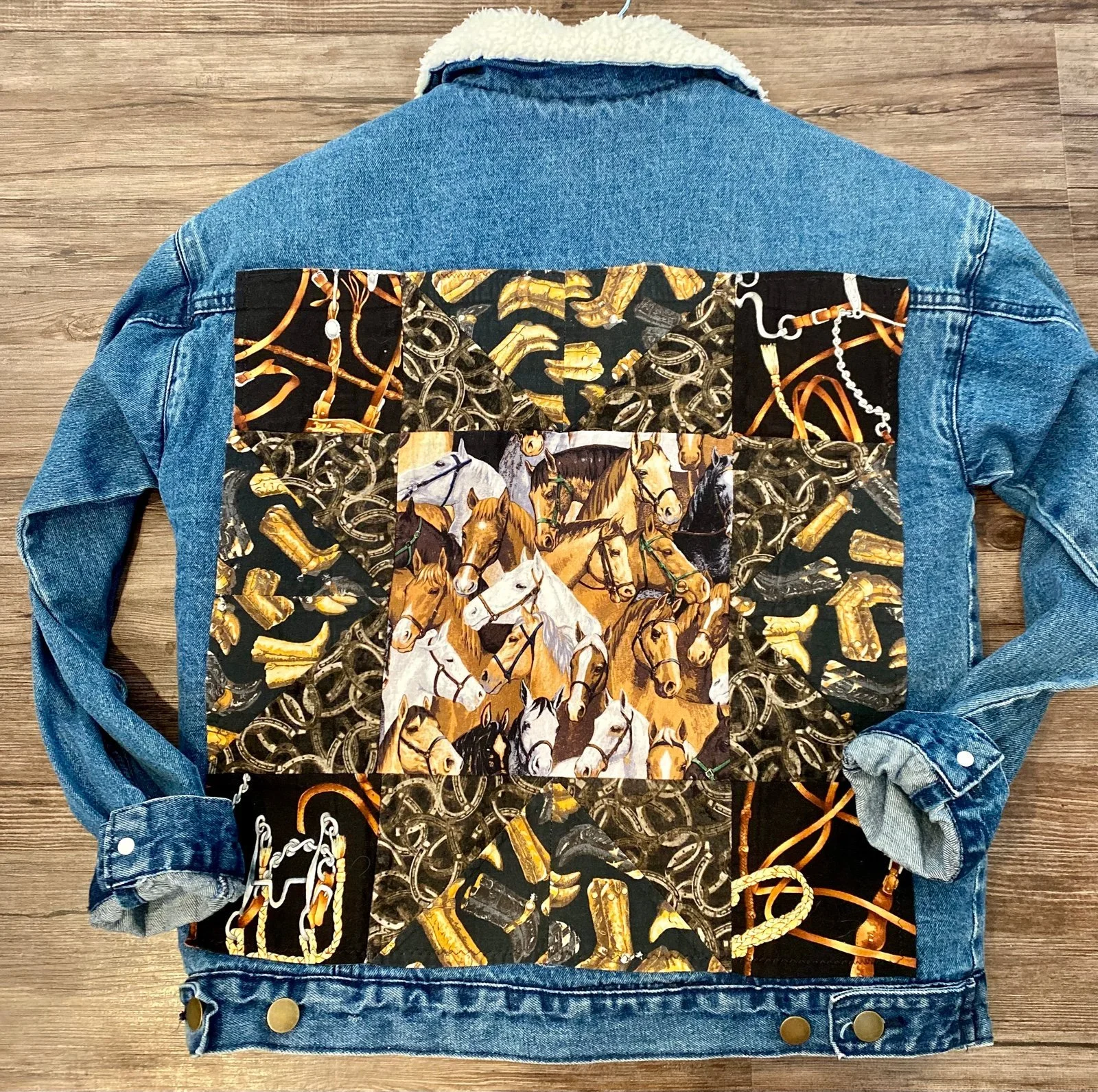 Upcycled Horses Fur Lined Jean Jacket