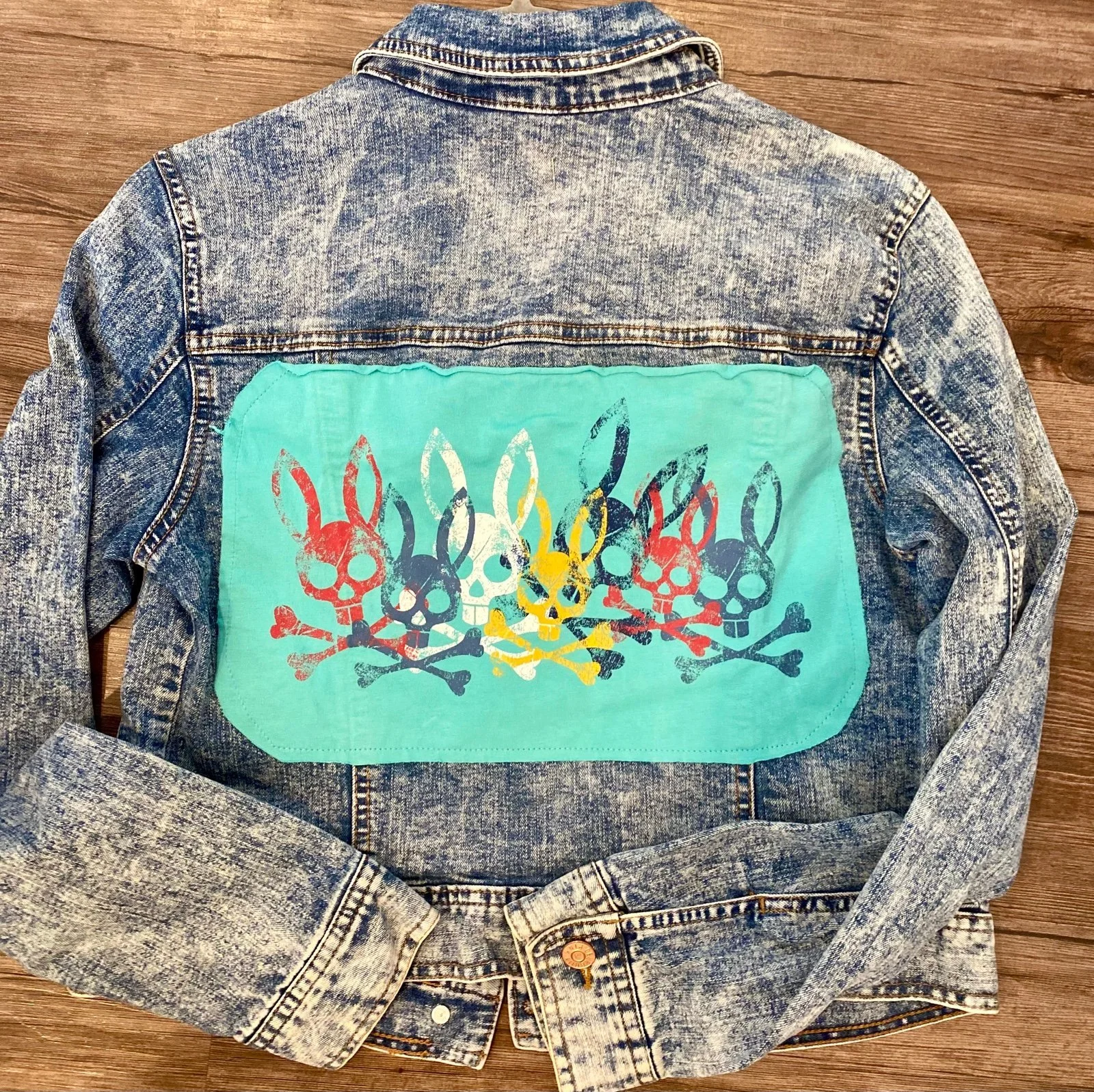 Upcycled Psycho Bunny Jean Jacket