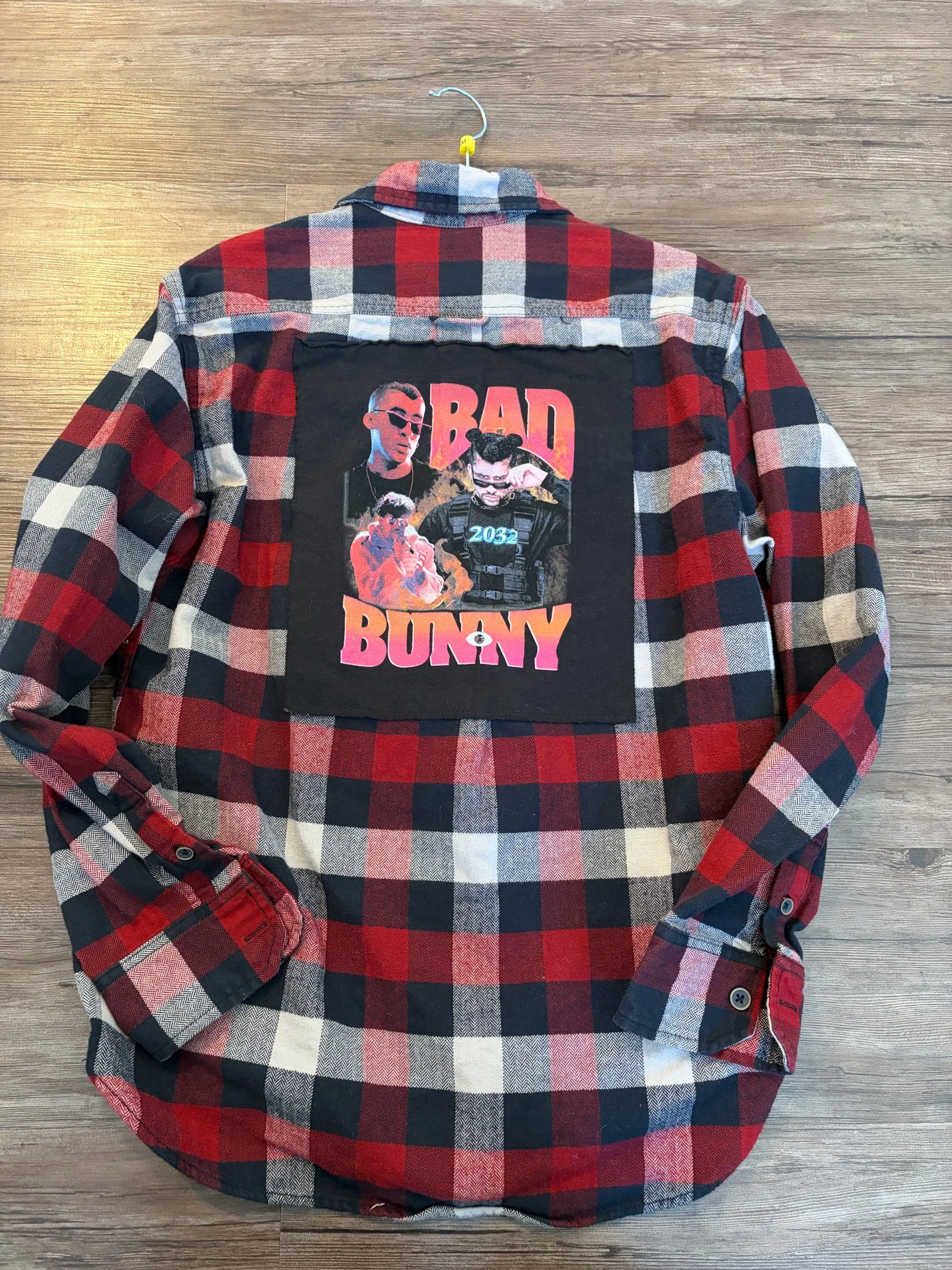 Upcycled Bad Bunny Medium Flannel