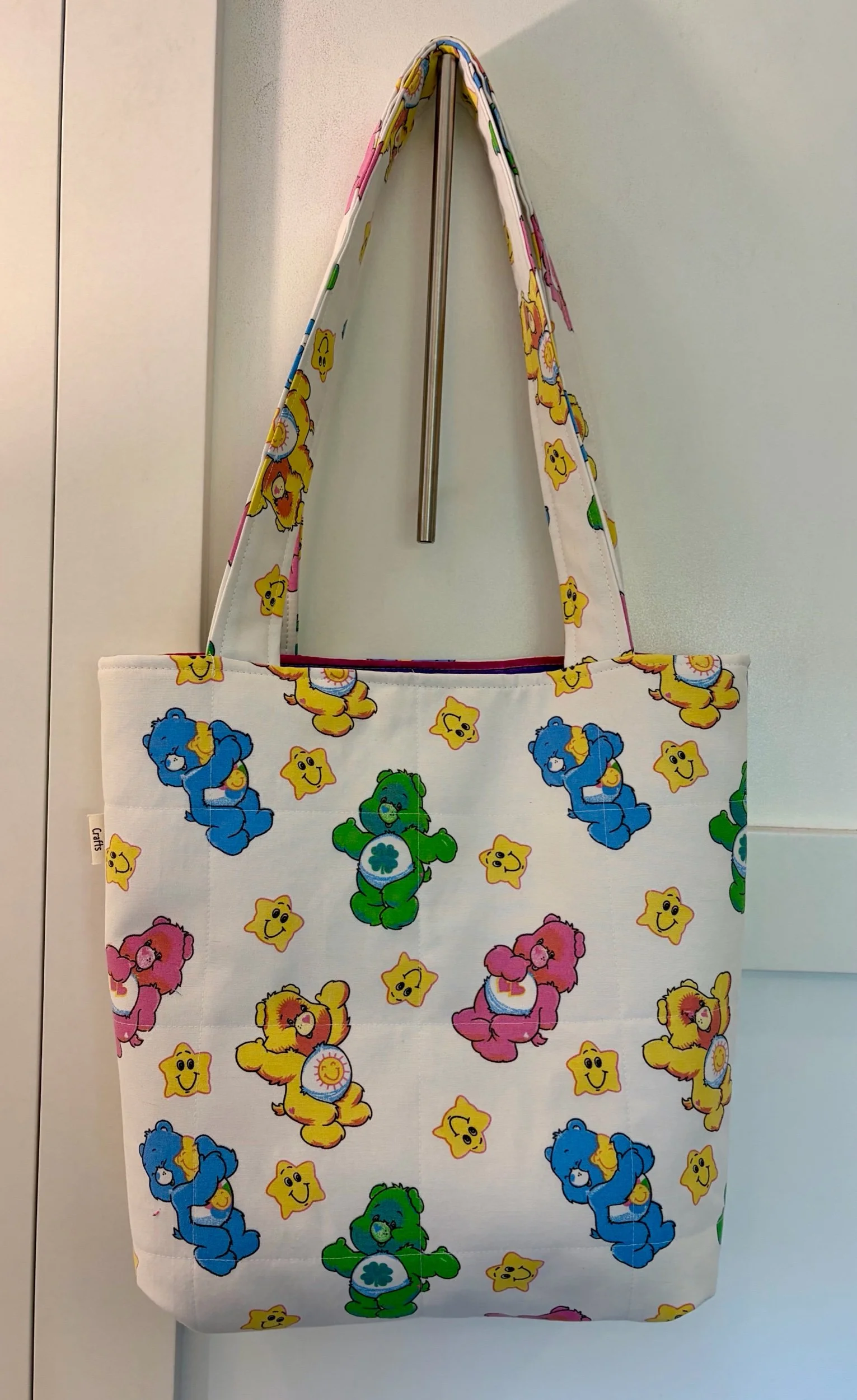 Upcycled Care Bears Large Tote