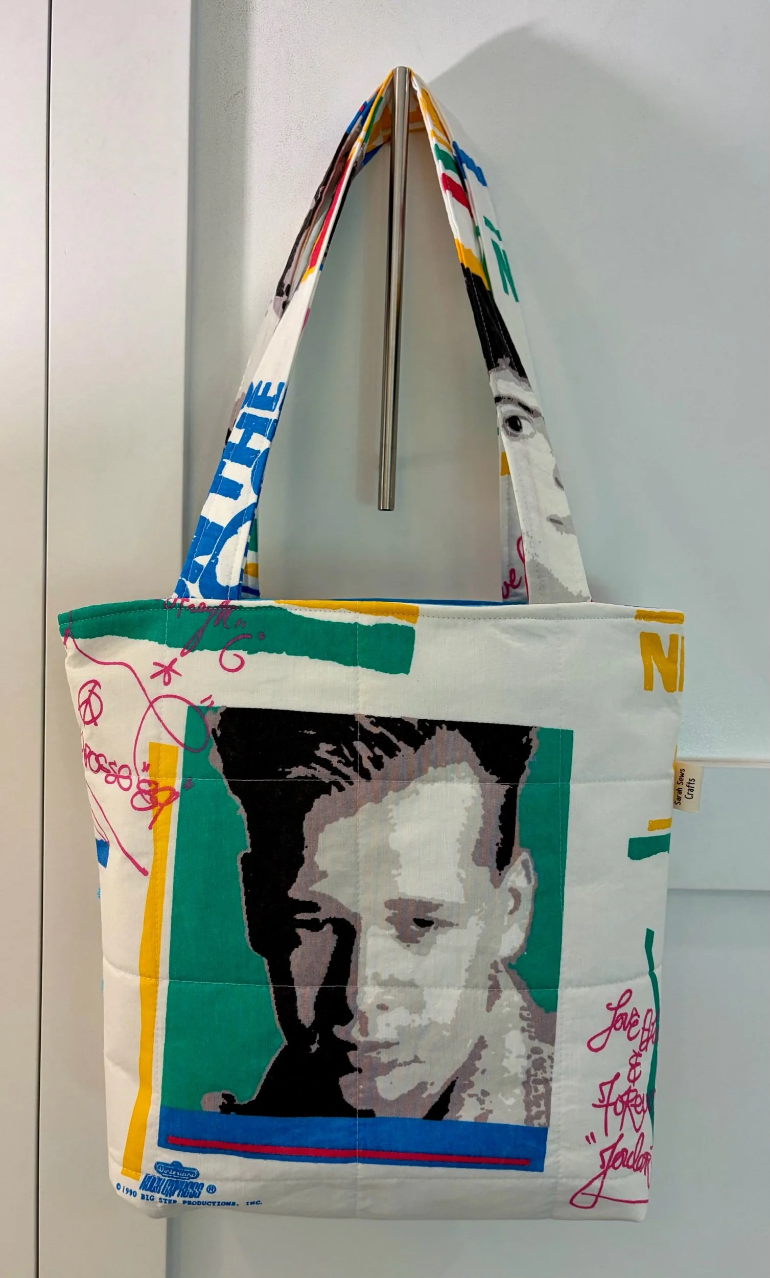 Upcycled New Kids On The Block Large Zippered Tote