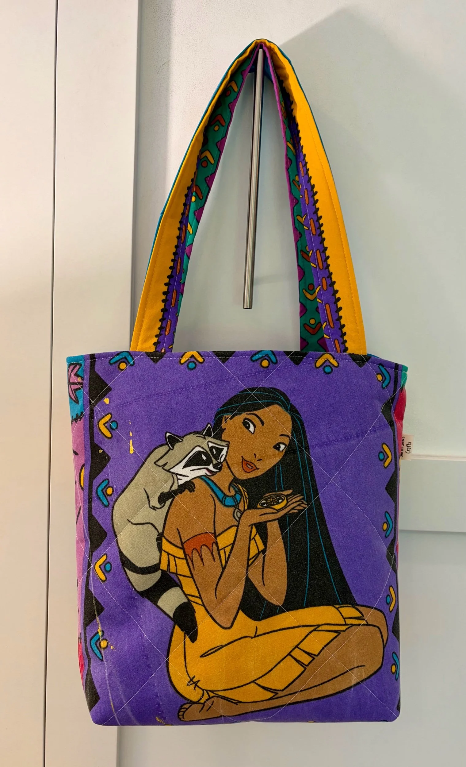 Upcycled Disney Pocahontas Large Zippered Tote
