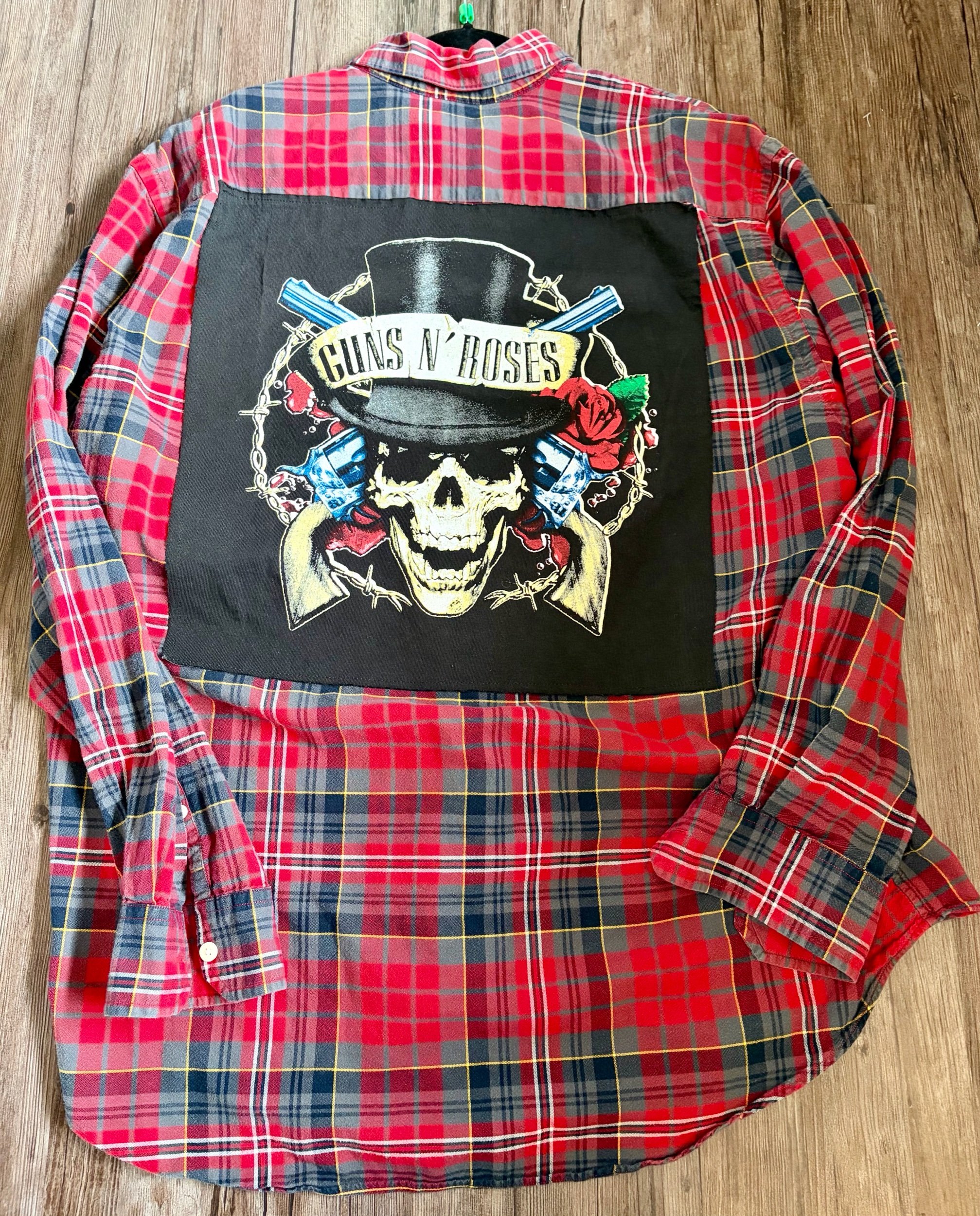Upcycled Guns N’ Roses XLarge Flannel