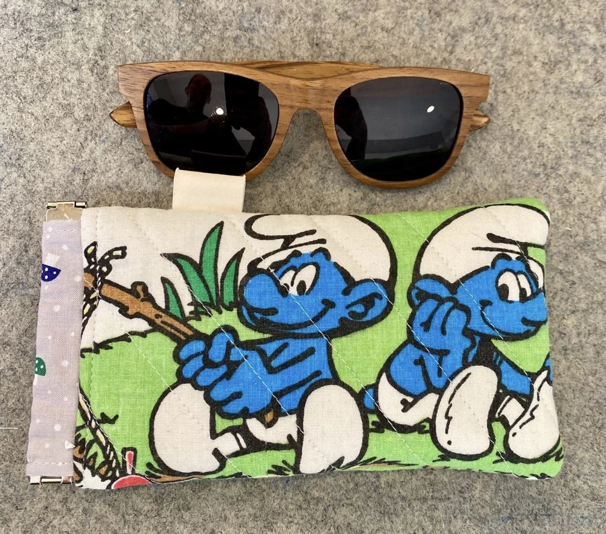 Upcycled Smurfs Sunglass Pouch