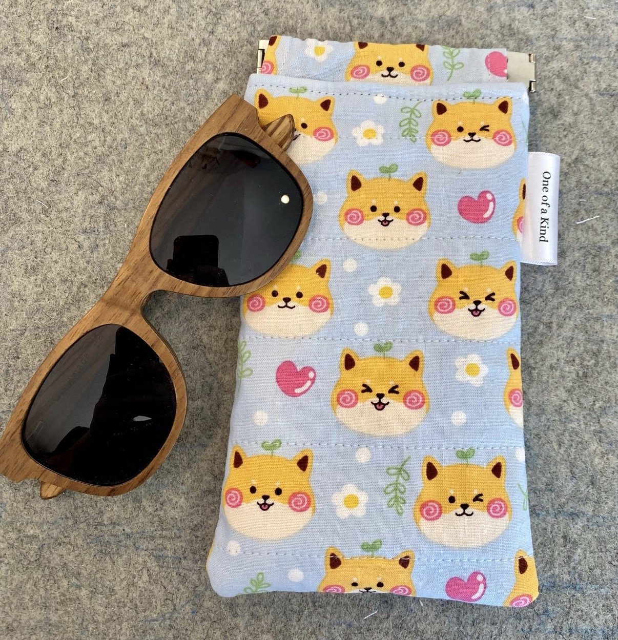 Cat and Sprout Sunglass Pouch