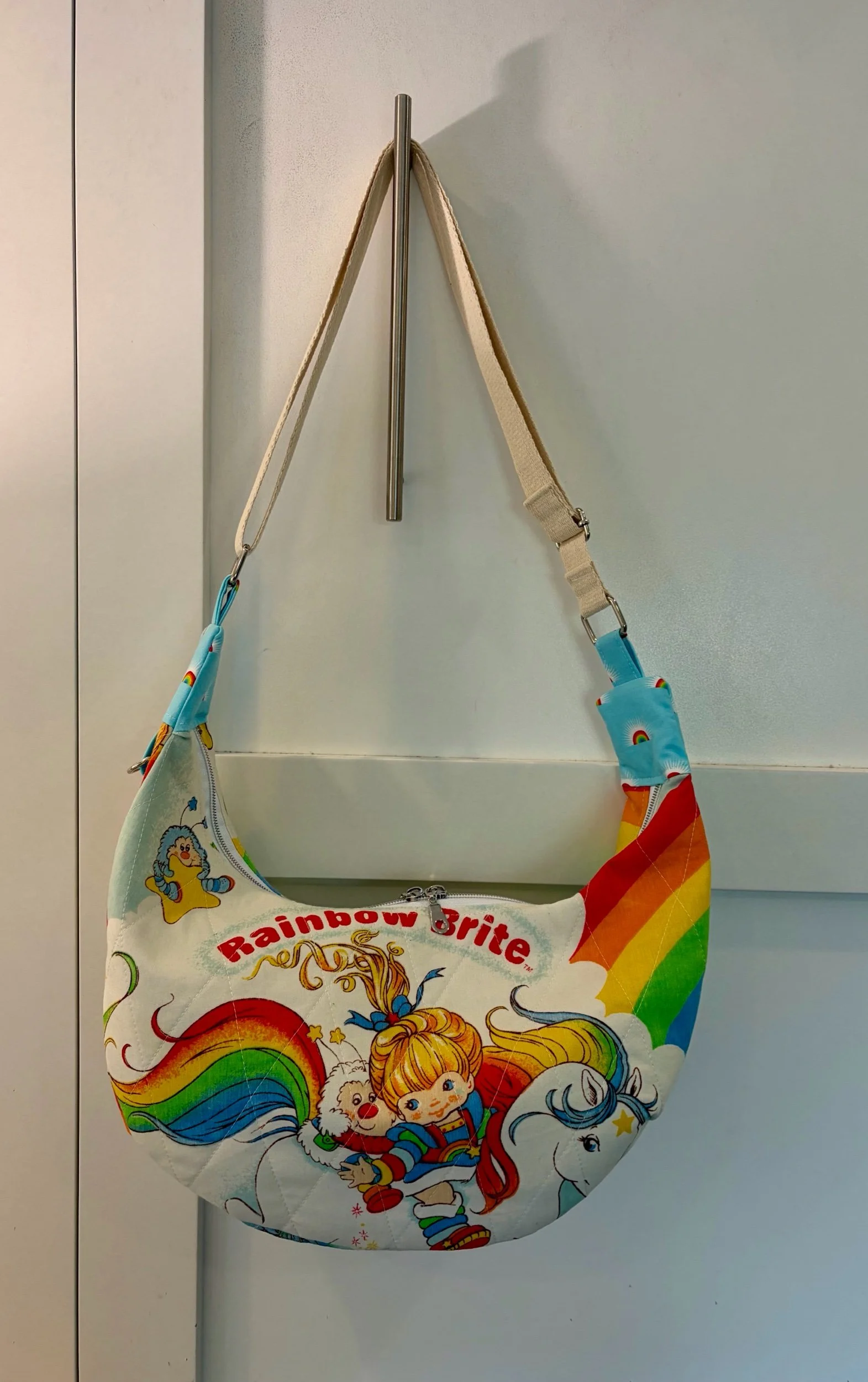 Upcycled Rainbow Brite Shoulder Bag