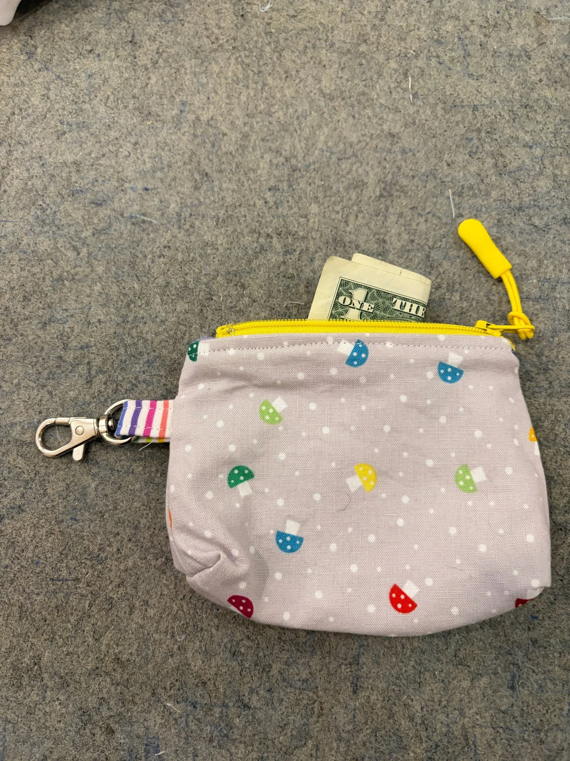 Rainbow Mushrooms Small Zippered Pouch