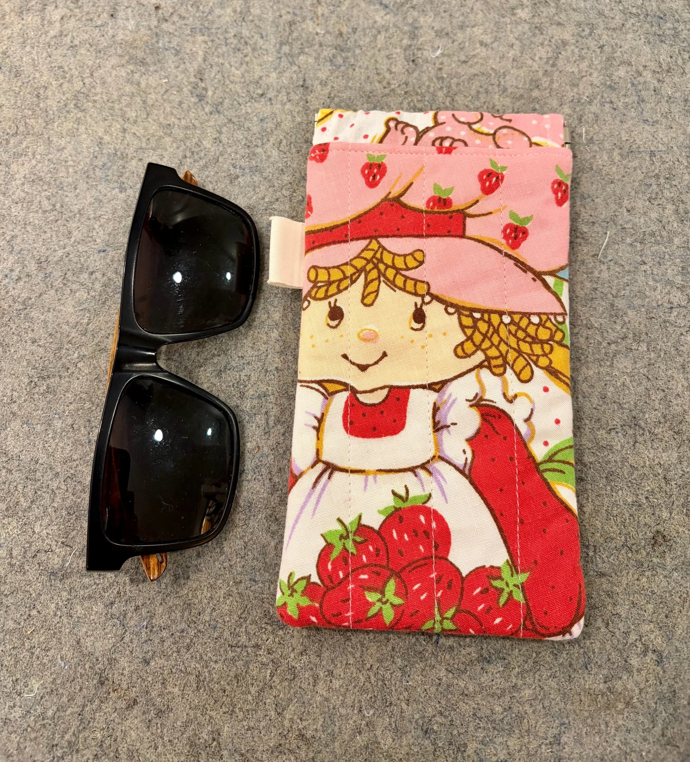 Upcycled Strawberry Shortcake Sunglass Pouch