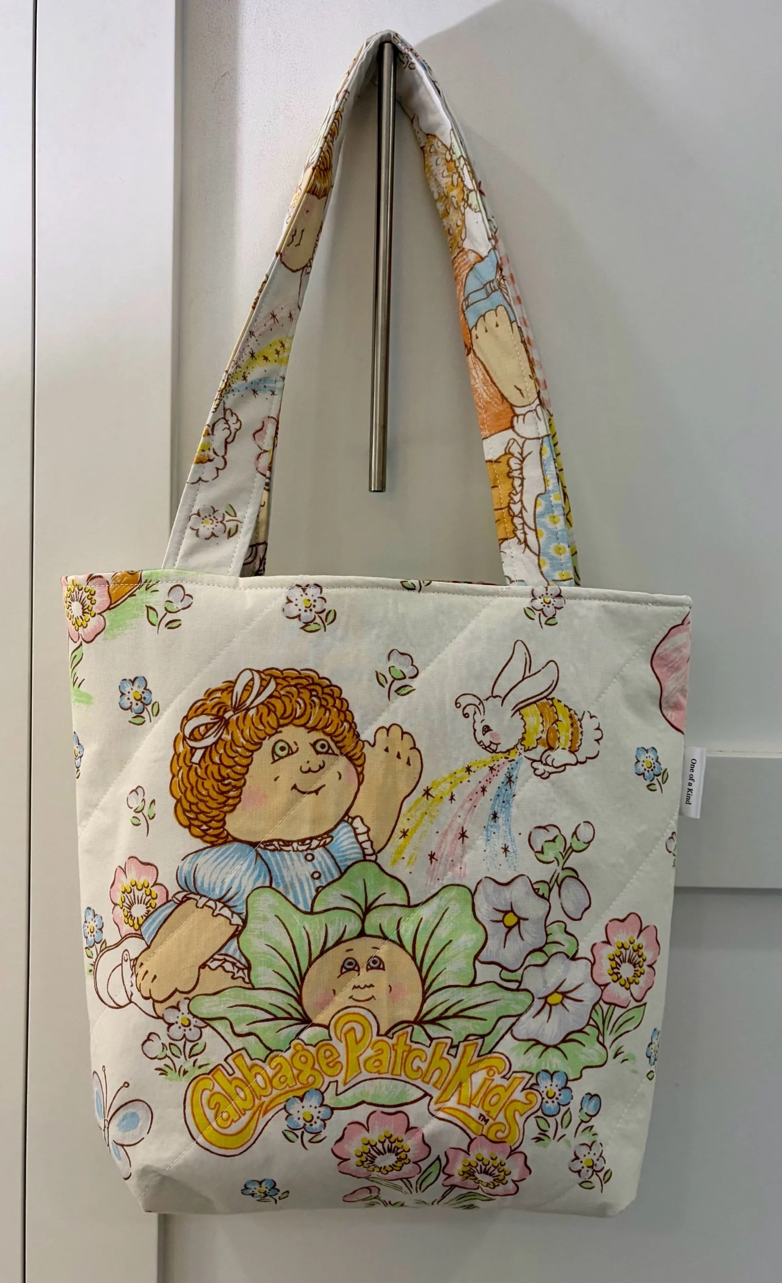 Upcycled Cabbage Patch Kids Large Zippered Tote