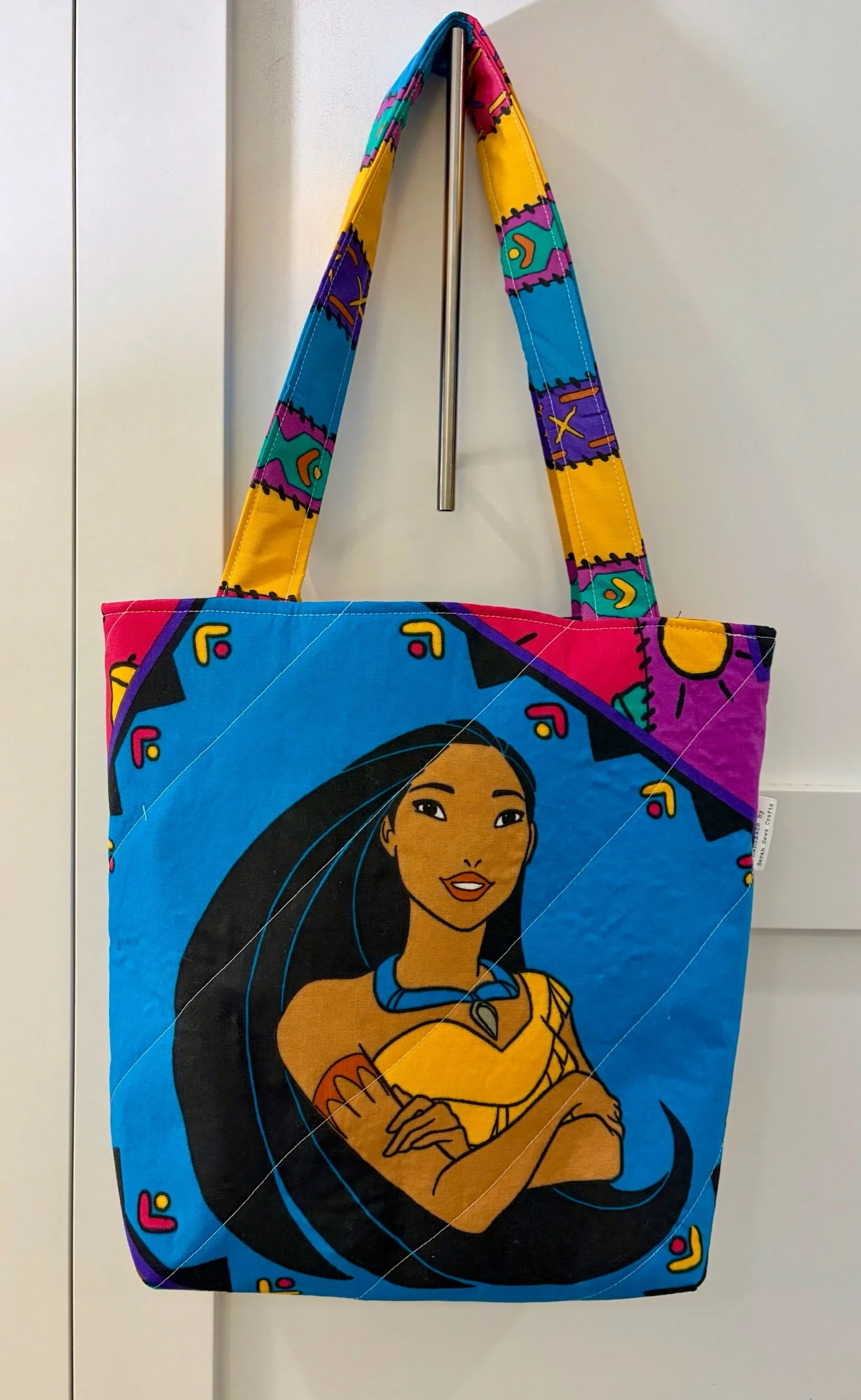 Upcycled Disney Pocahontas Large Zippered Tote
