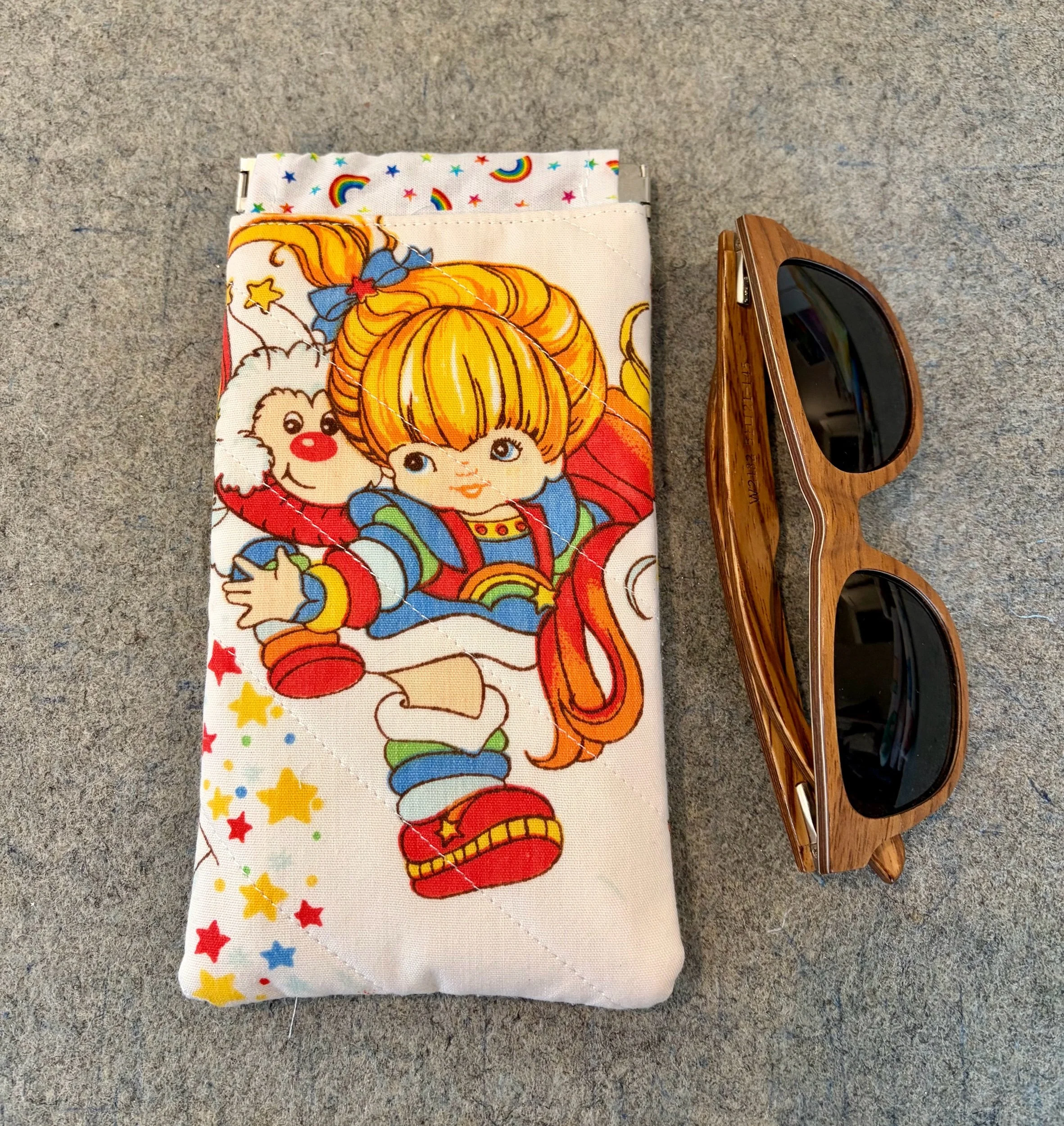 Upcycled Rainbow Brite Sunglass Pouch