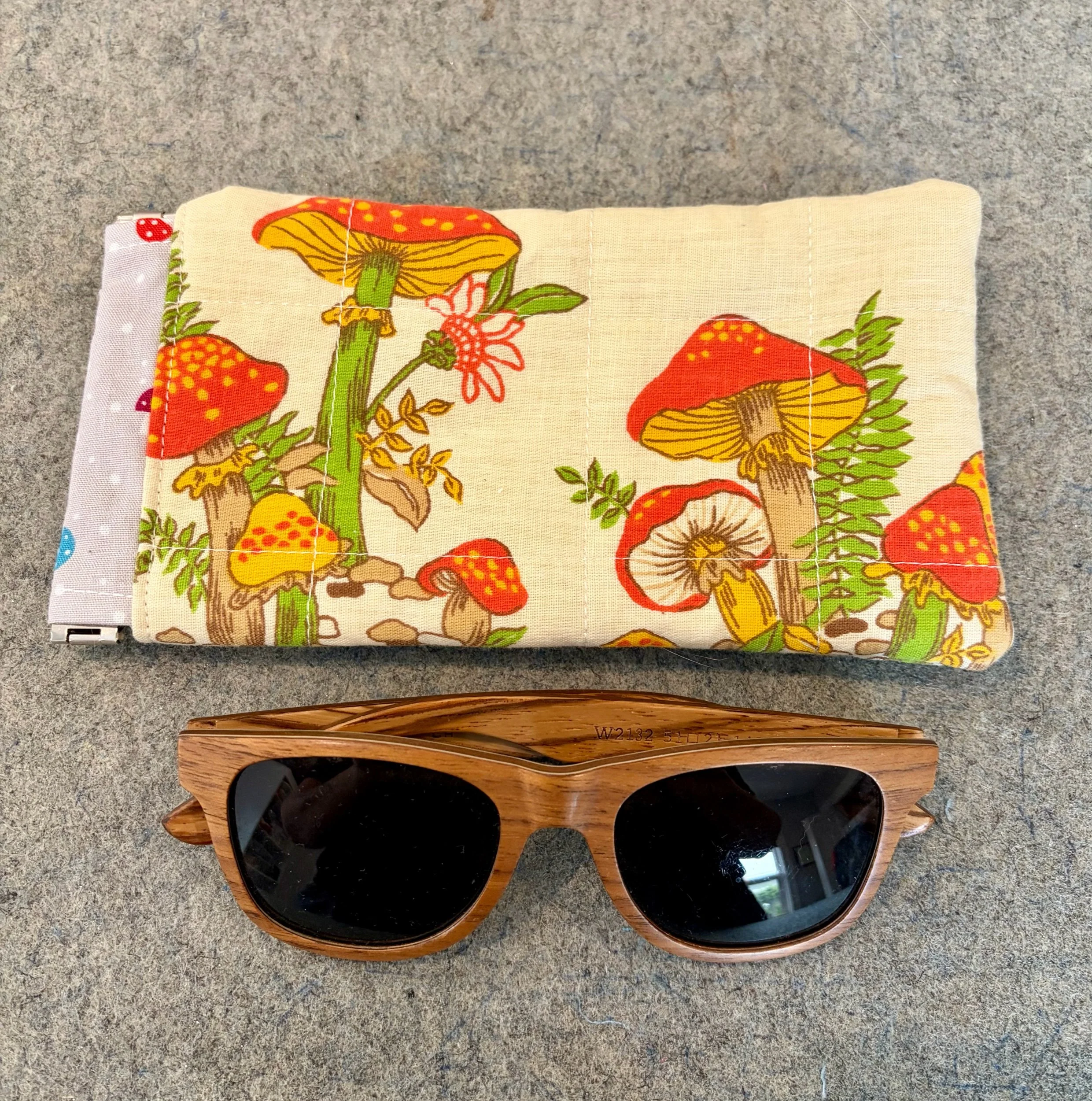 Upcycled Mushrooms Sunglass Pouch
