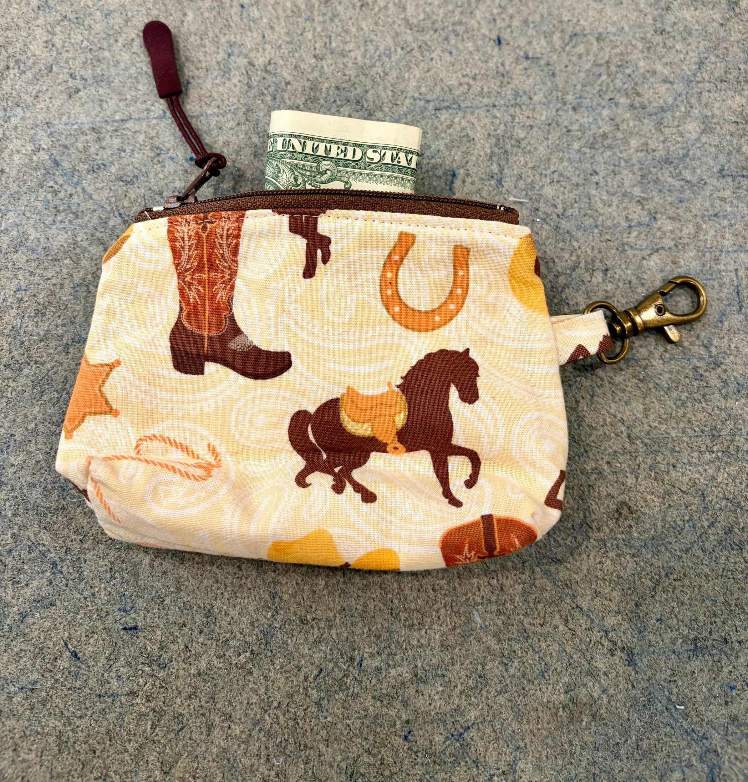 Cowgirl Small Zippered Pouch