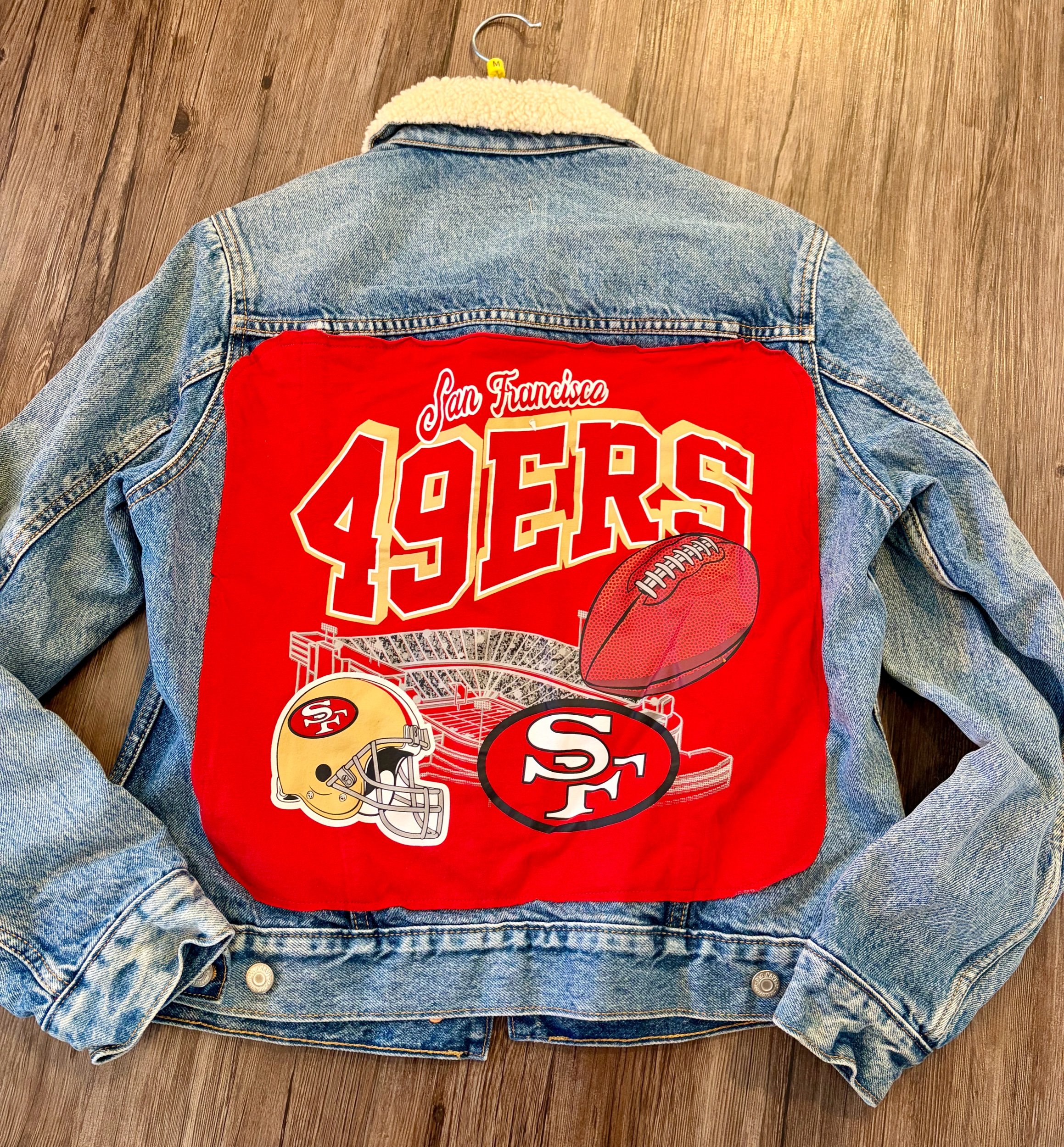 Upcycled San Francisco 49ers Quilted Jean Jacket
