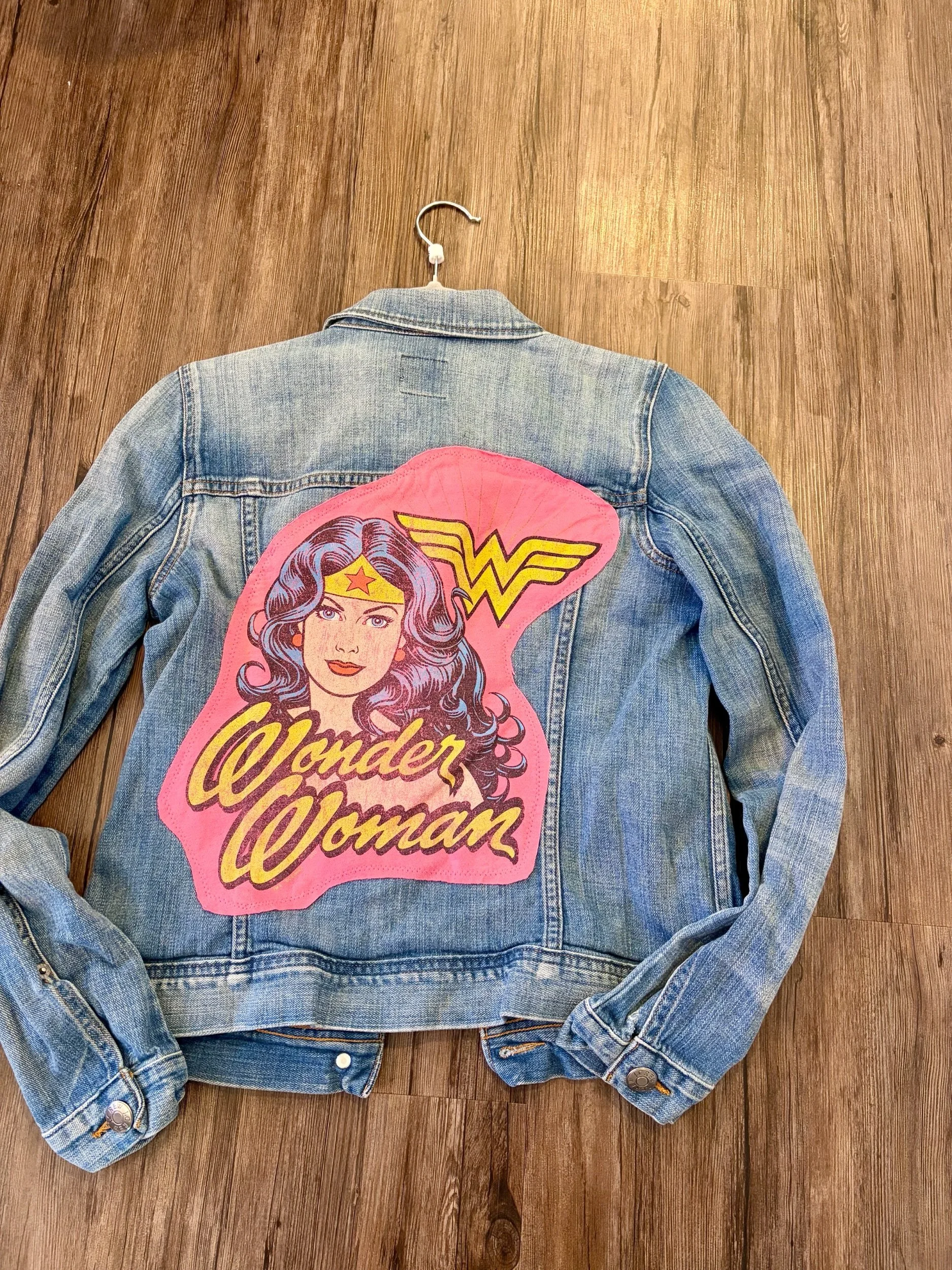 Upcycled Wonder Woman Jean Jacket