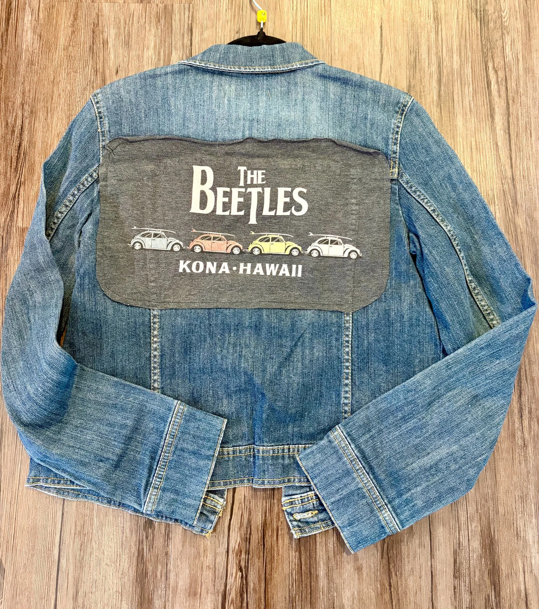 Upcycled The Beetles Jean Jacket