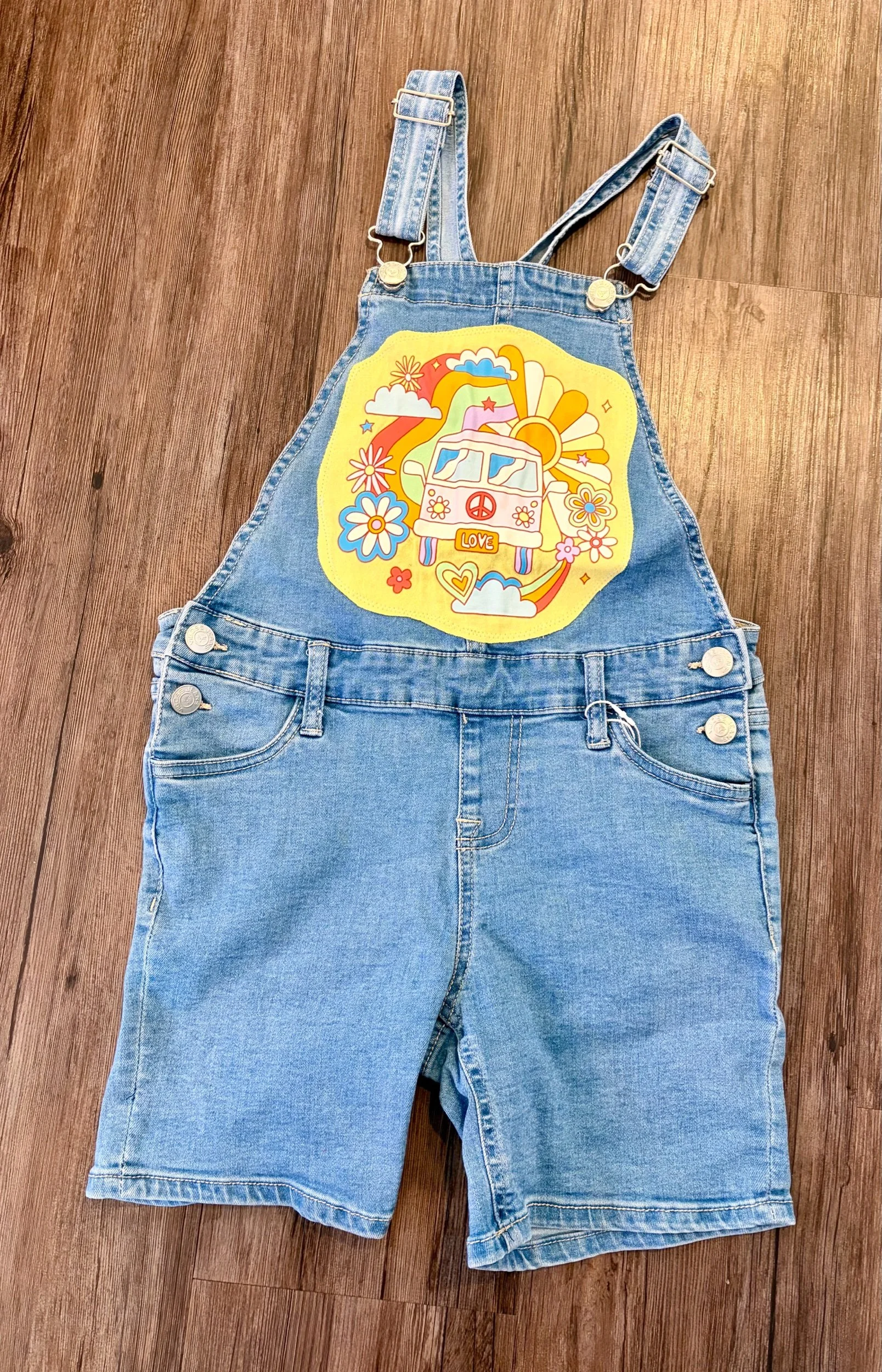 Upcycled Hippy Van Overall Shorts