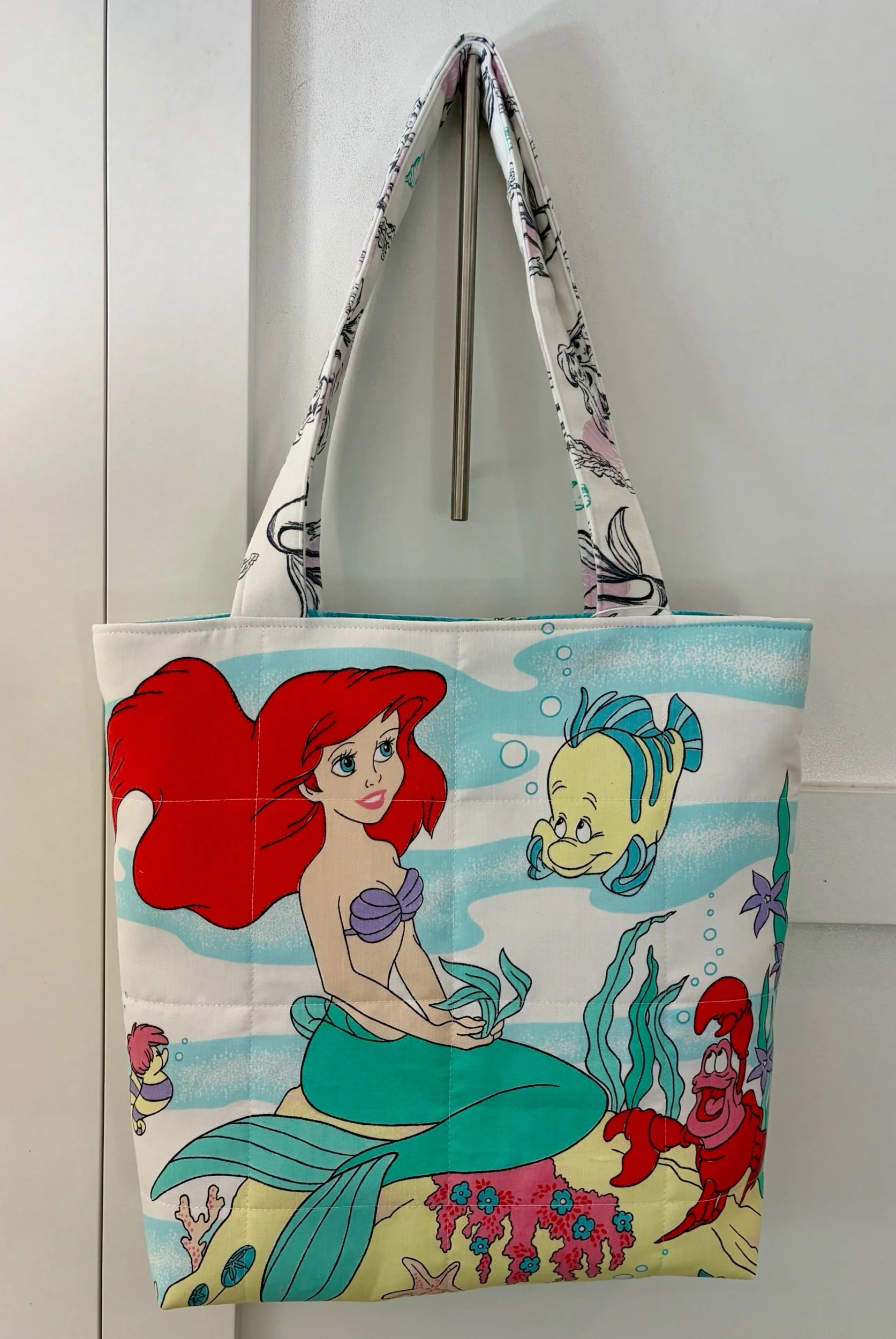 Upcycled Disney The Little Mermaid Zippered X-Large Tote