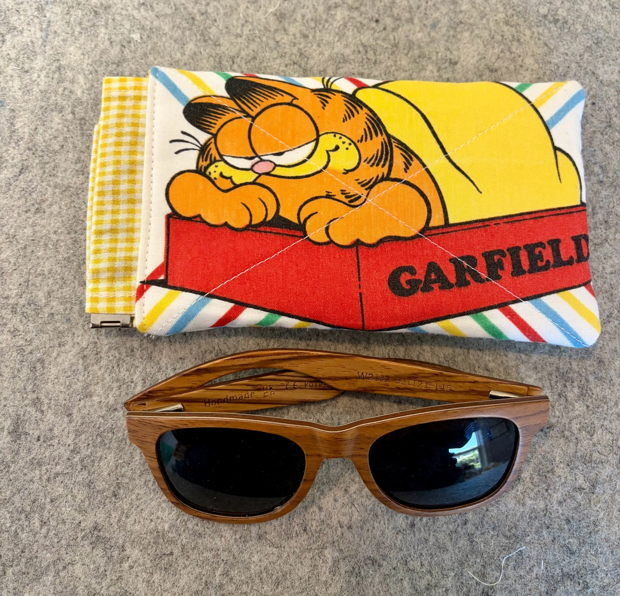 Upcycled Garfield Sunglass Pouch