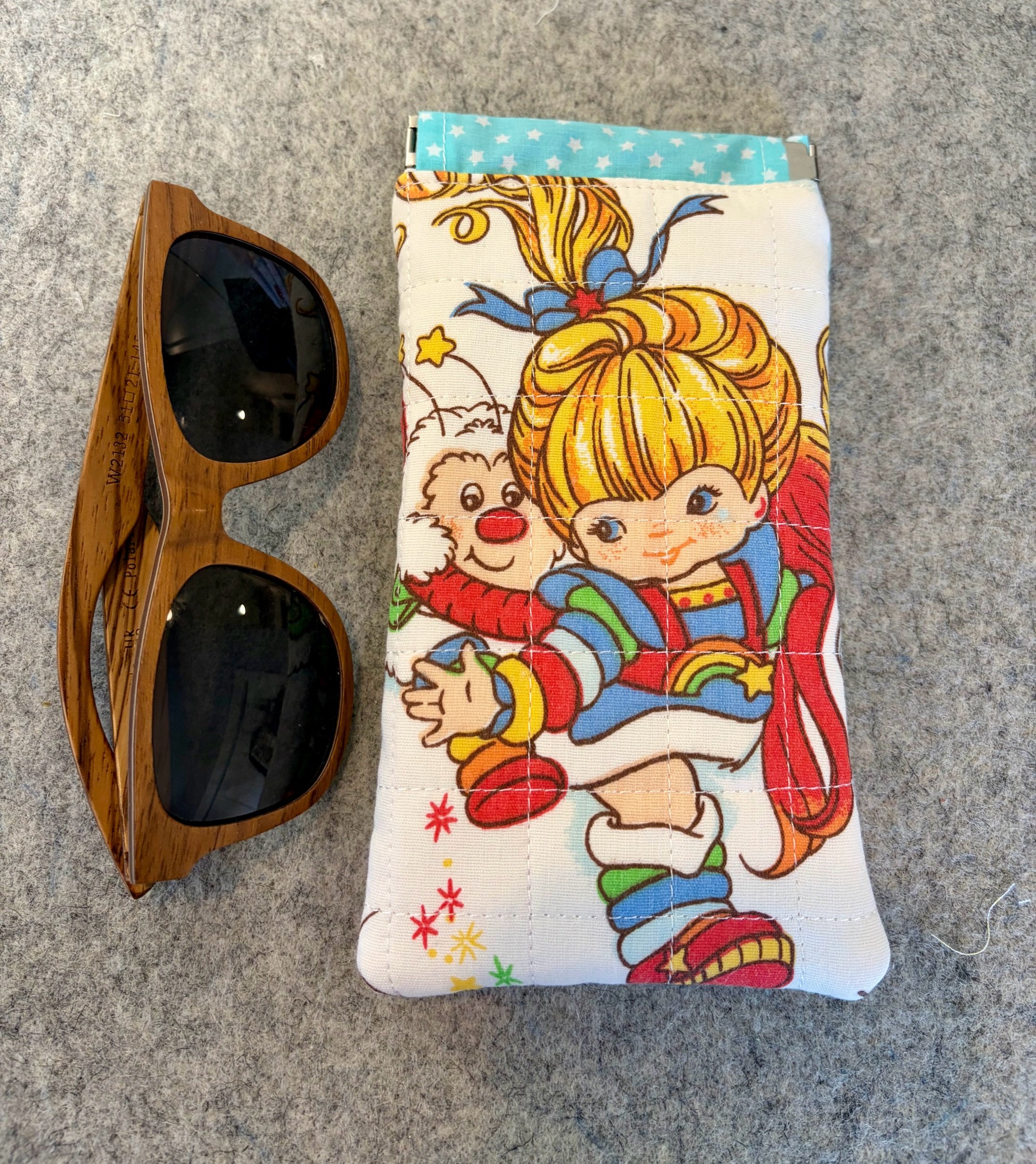 Upcycled Rainbow Brite Sunglass Pouch