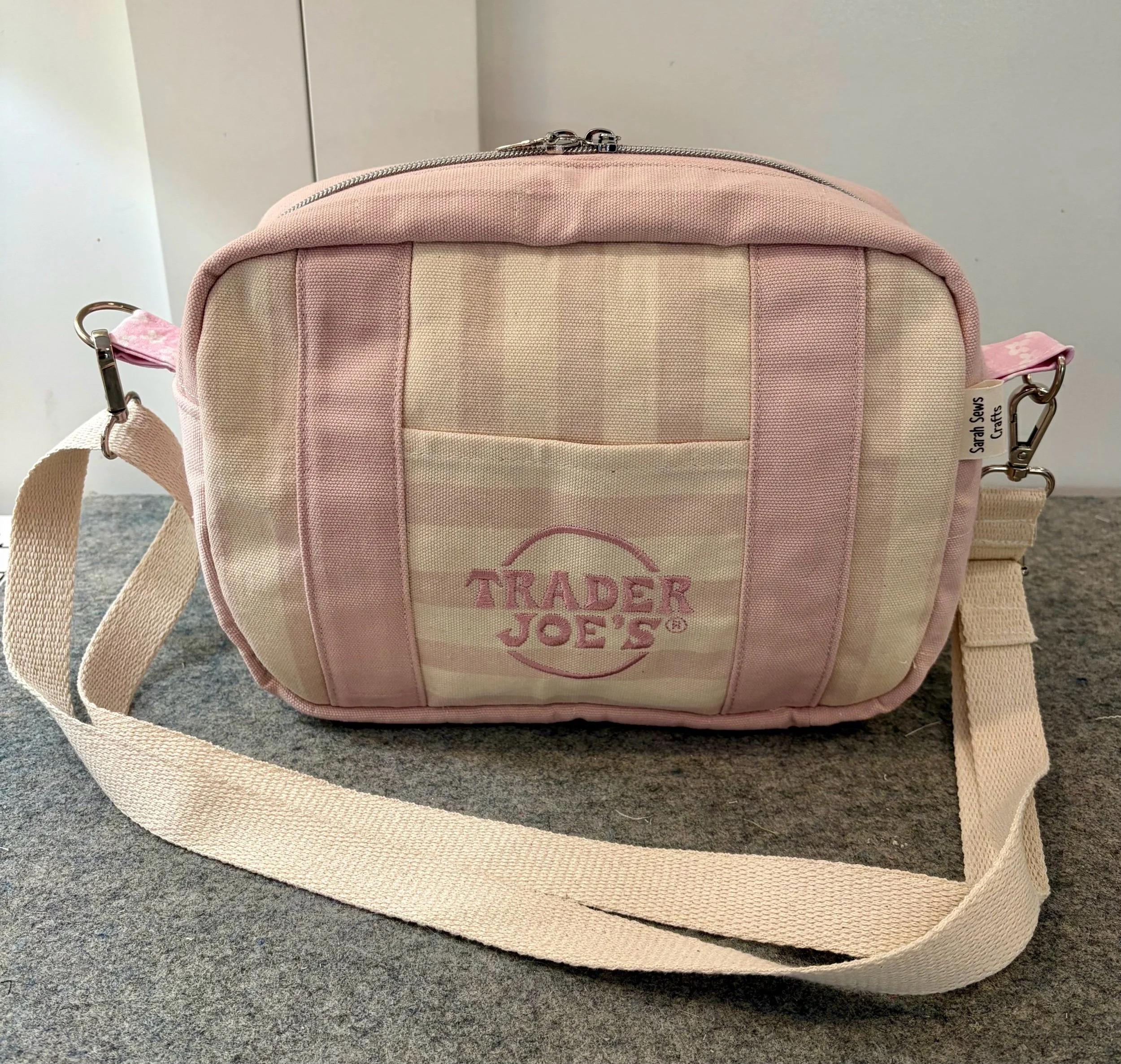 Reworked Trader Joe’s Pink Crossbody Bag