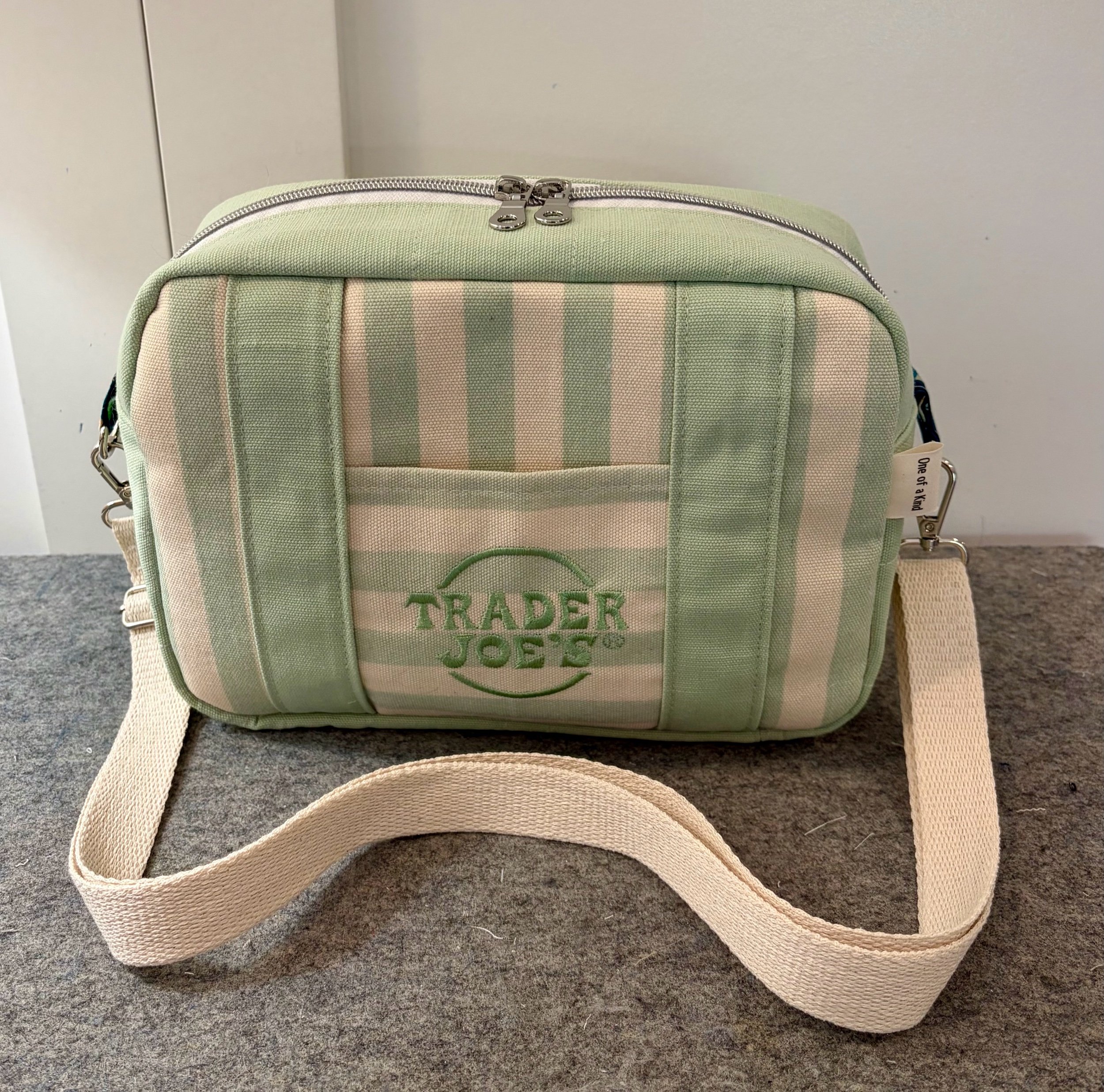 Reworked Trader Joe’s Green Crossbody Bag
