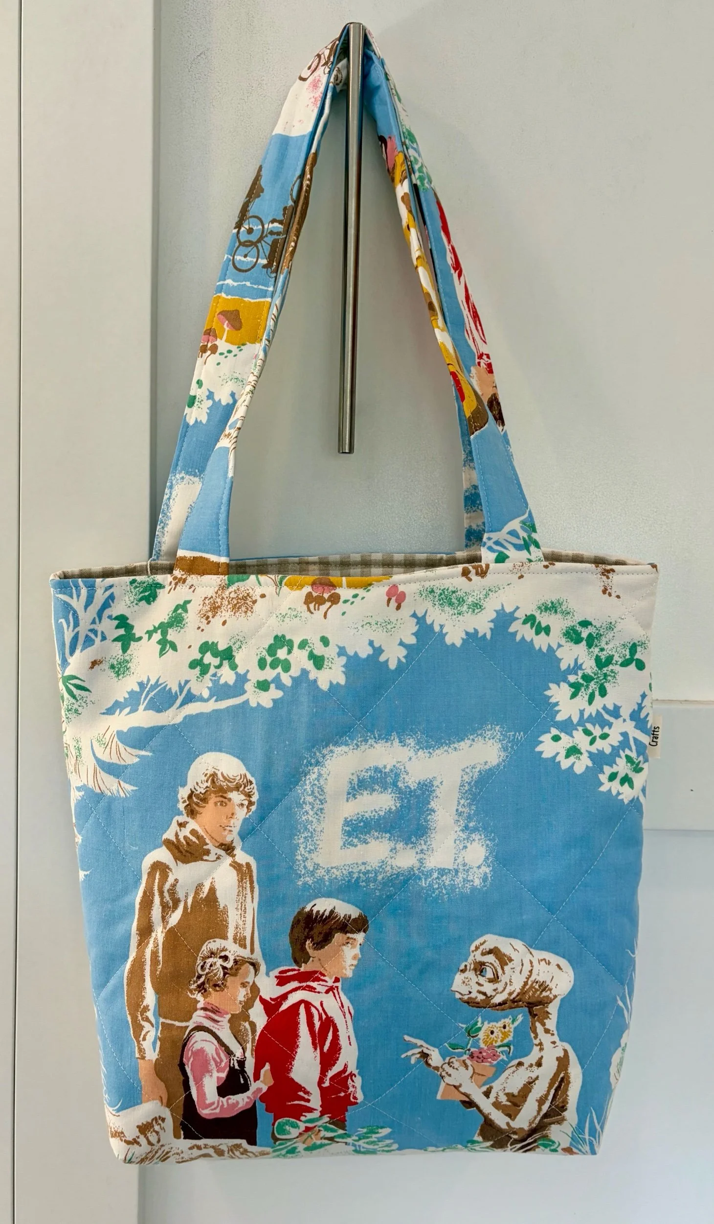 Upcycled E.T. Large Quilted Tote